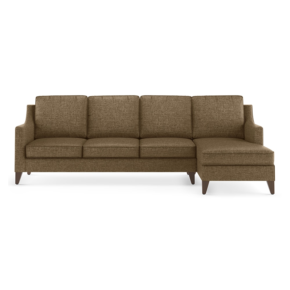 Abbey Sectional Sofa (Colour : Dune, Cushion : Soft, Seater : Right Aligned 3 Seater + Right Aligned Chaise) - Urban Ladder