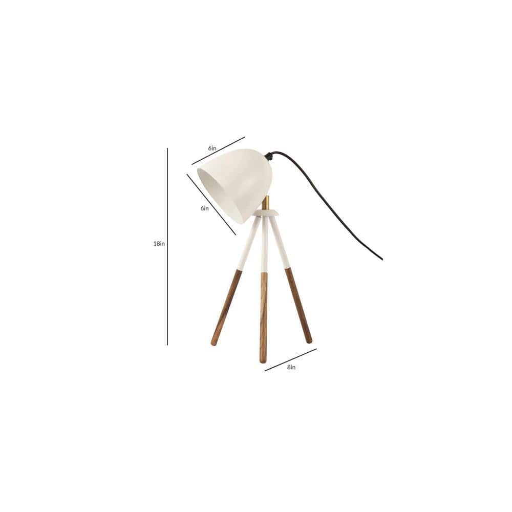 Teak Bud Desk Lamp White