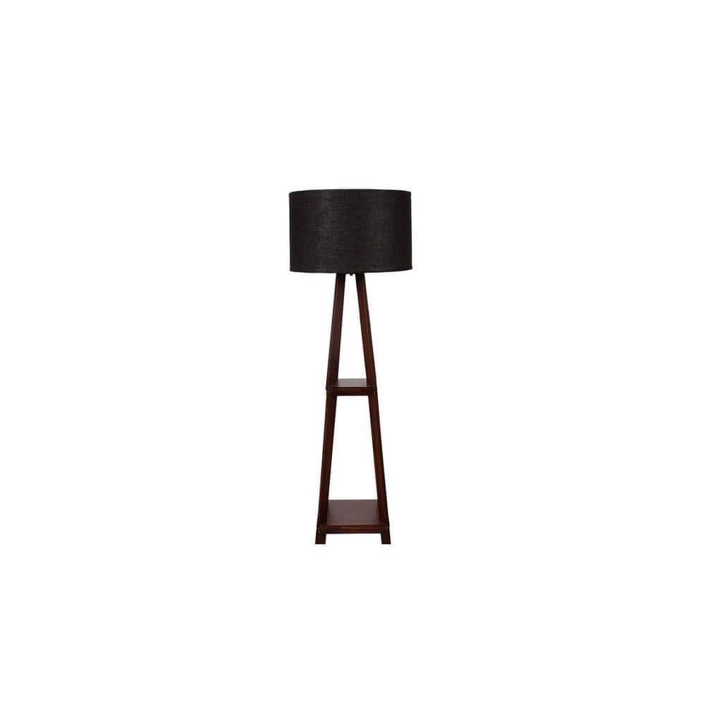 Rosa Black Cotton Shade Floor Lamp