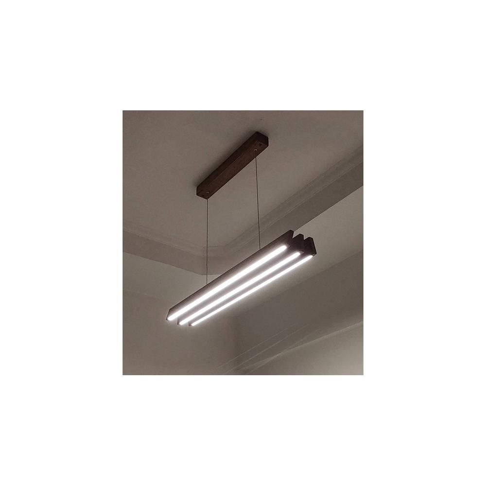 Slimline 36 Trio Brown Solid Wood Cluster Hanging Light
