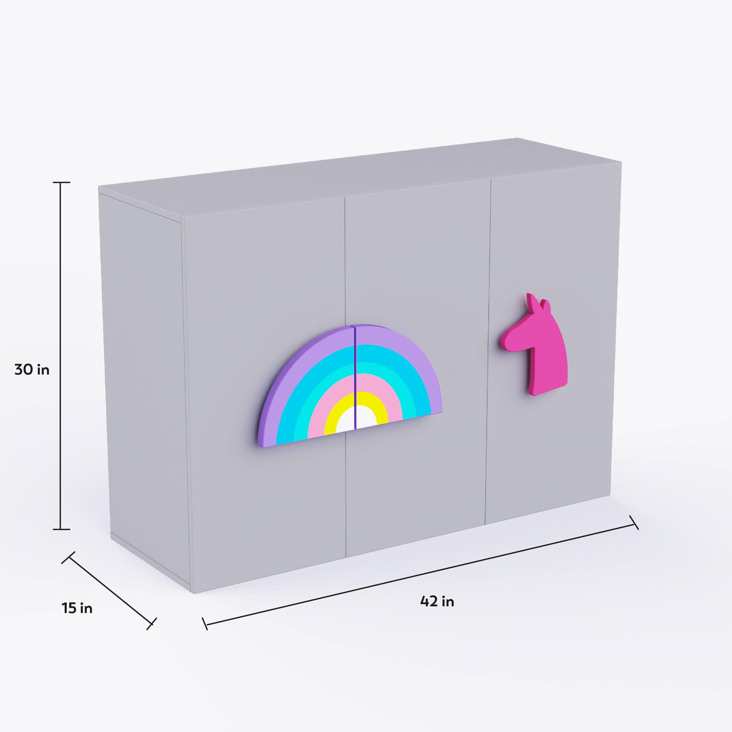 Unicorn'S Playground Cabinet Storage In Light Grey Colour