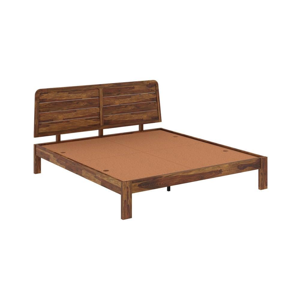 Samriddh Solid Wood King Size Non Storage Bed In Provincial Teak Finish