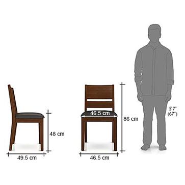 Cabalo Solid Wood Dining Chair Set Of 2 In Dark Walnut Finish