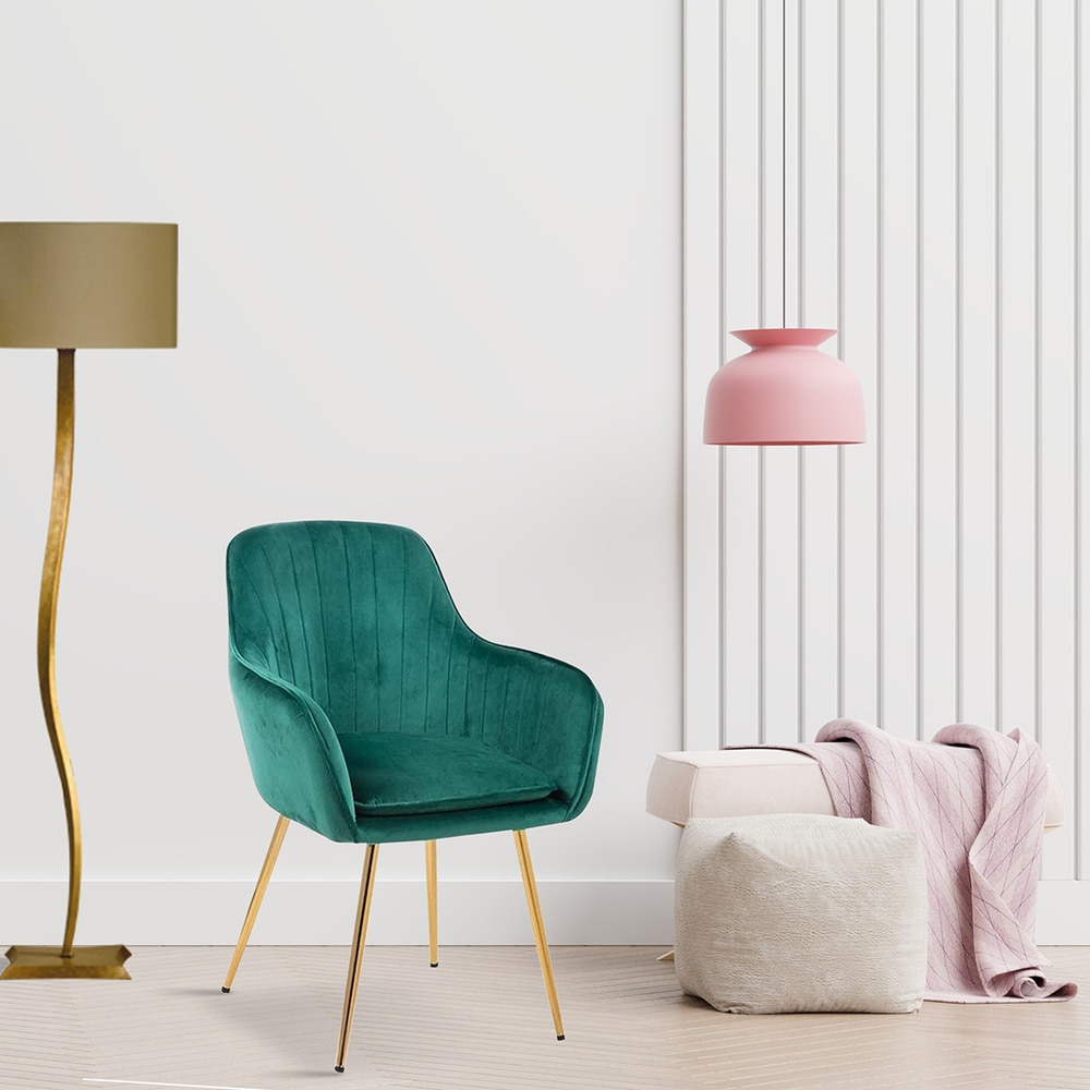 Hilsa Fabric Accent Chair in Green Colour