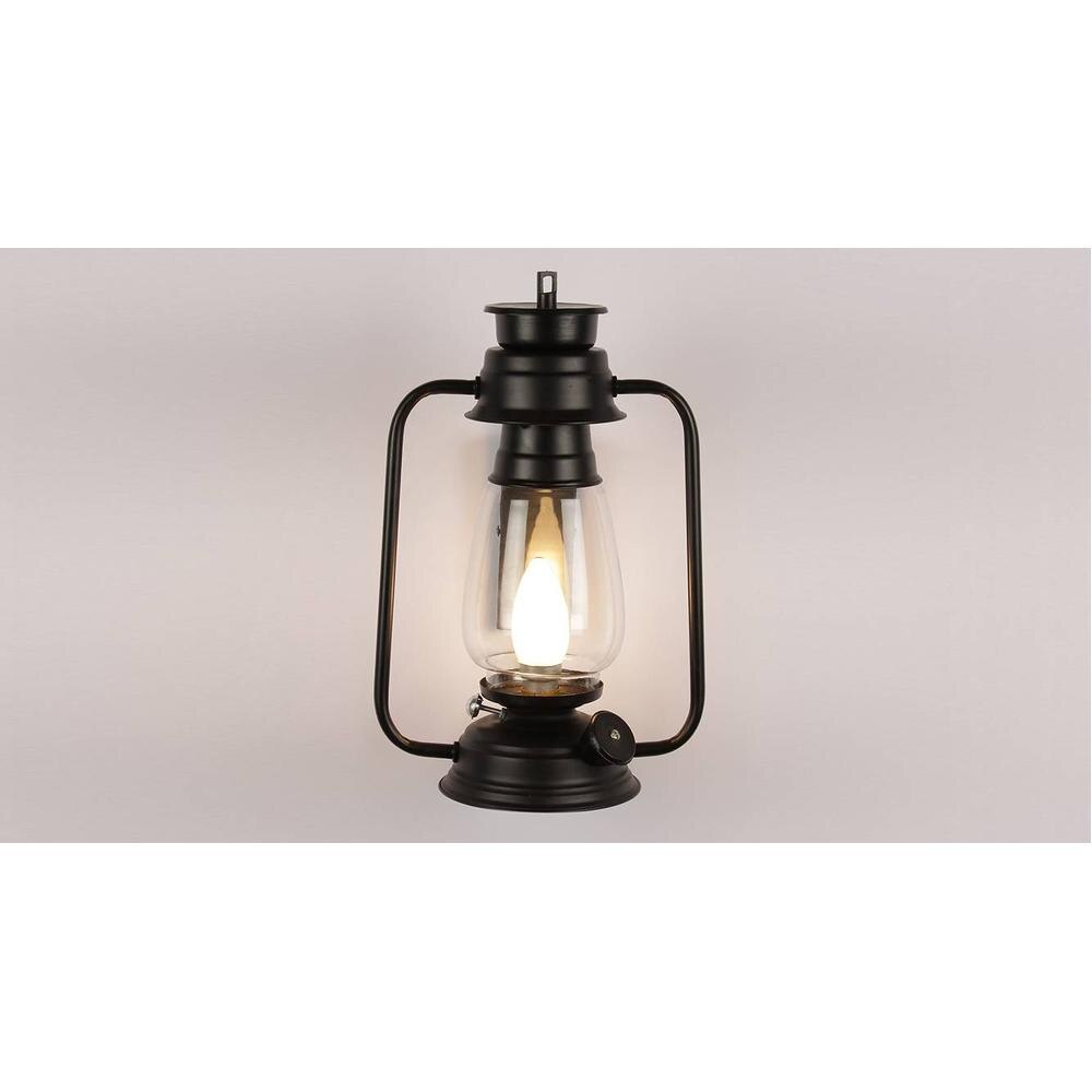 Cleo Black Metal Wall Mounted Lantern Lamp