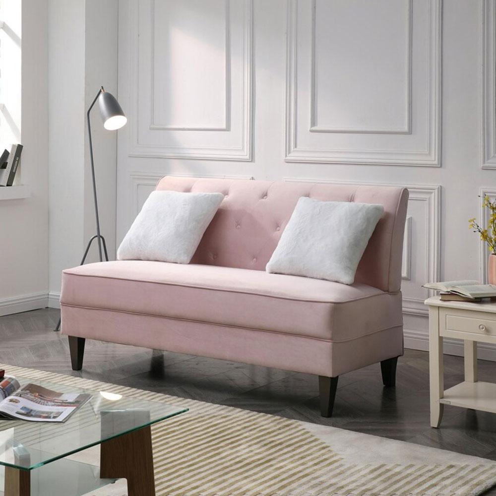 Seltos Fabric Sofa - Pink