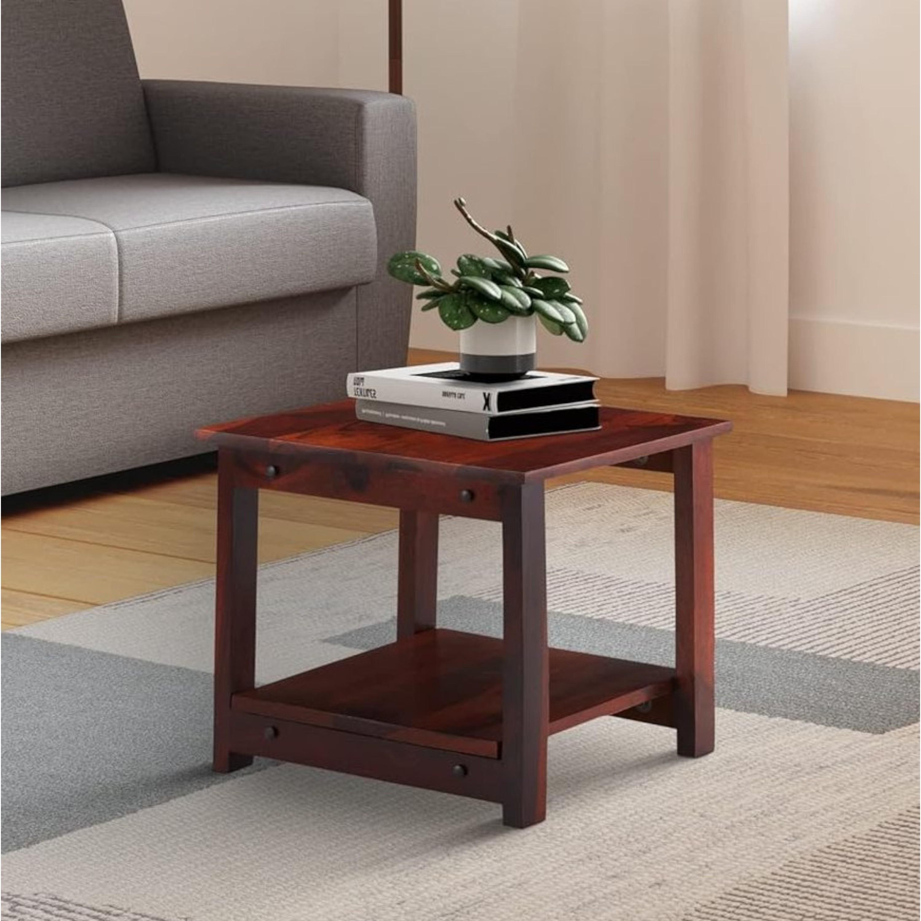 Camden Sheesham Wood Contemporary Square Coffee Table In Honey Finish