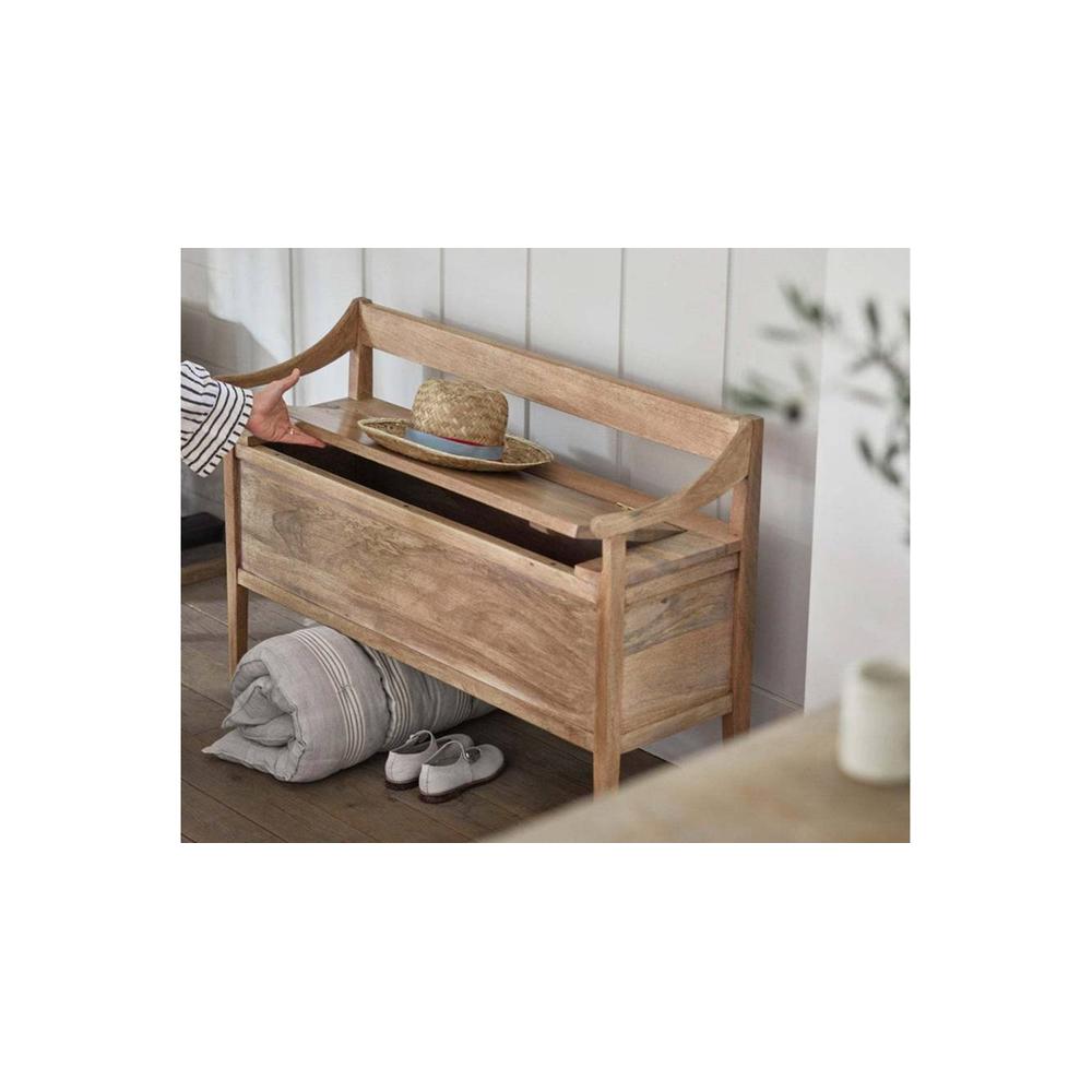 Meridian  Mango Wood Bench  In Natural Finish