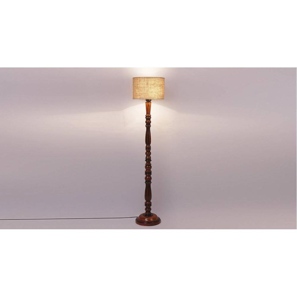 Campbell Brown Cotton Shade Floor Lamp