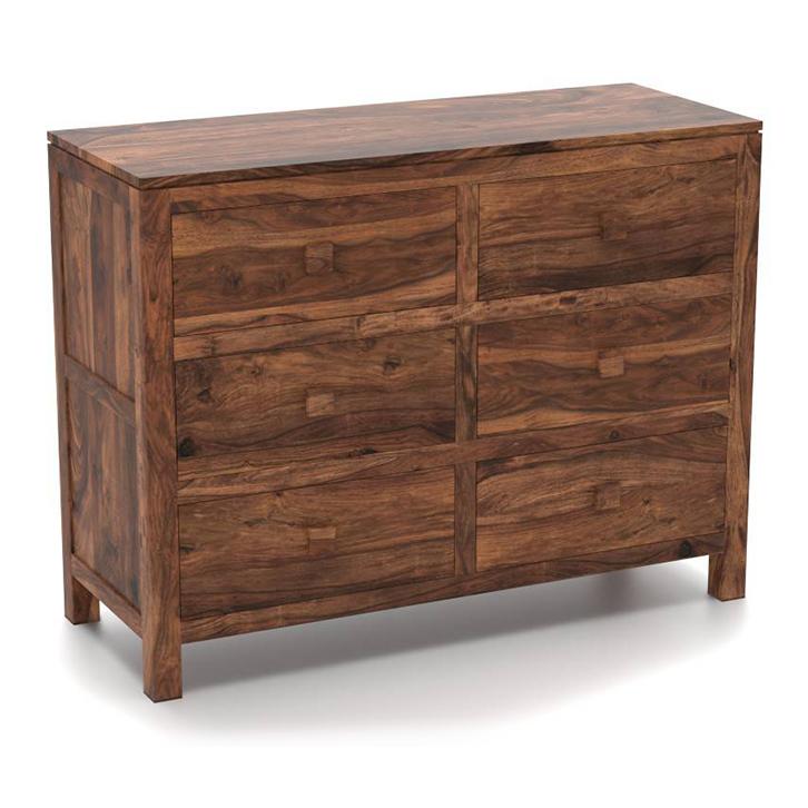 Magellan Solid Wood Chest of 6 Drawers in Teak Finish
