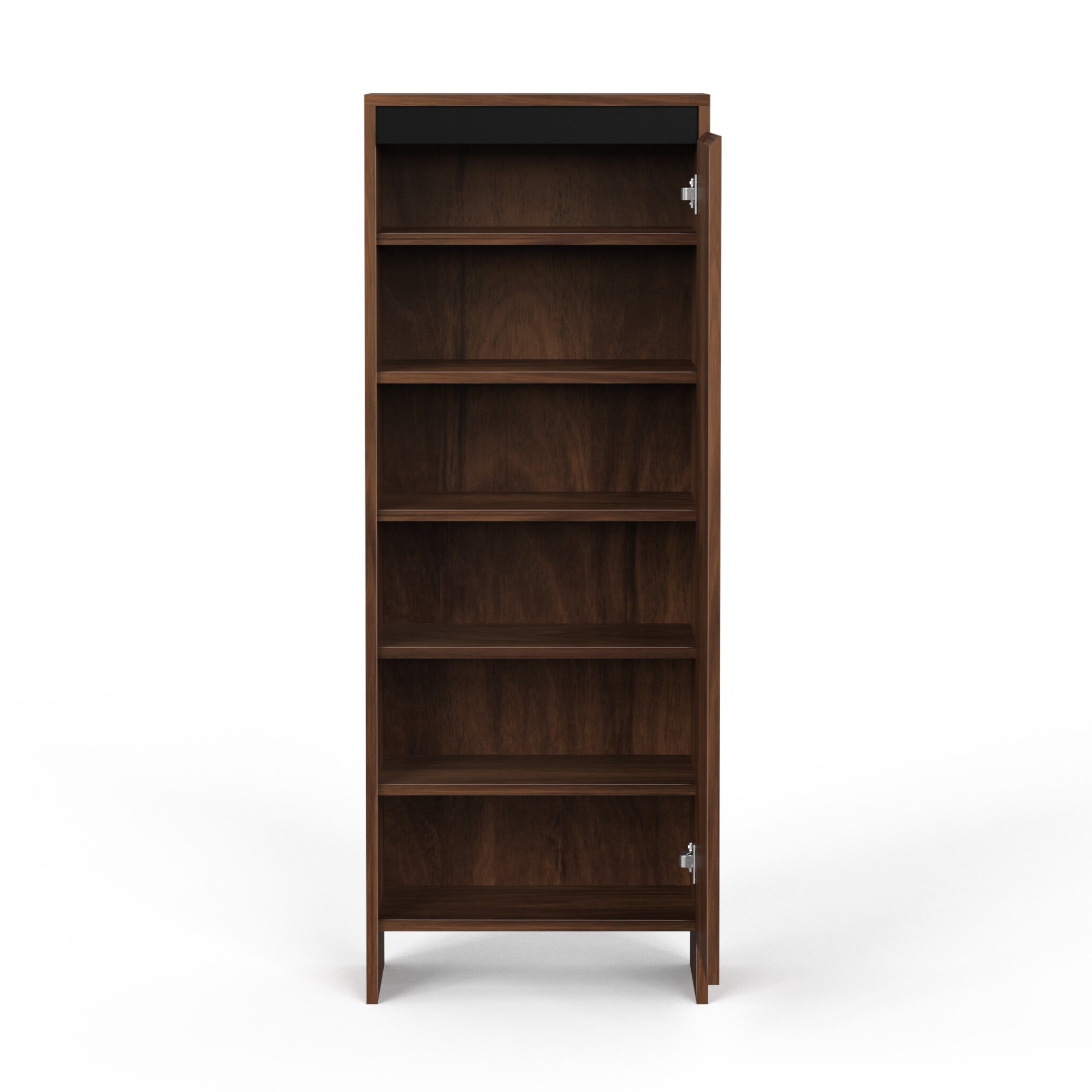 BLUEWUD Mavis Tall Multipuporse Wooden Shoe Rack, Storage Books & File Cabinet Organizer, Slipper Footwear Stand with Handleless Design for Living Room Home, Upto 12-14 Pairs DIY (Brown Maple)