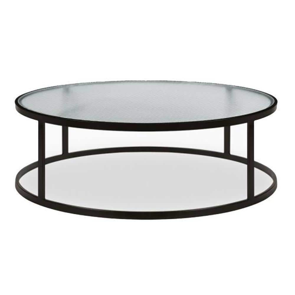 Annis Round Metal Coffee Table In Black Finish