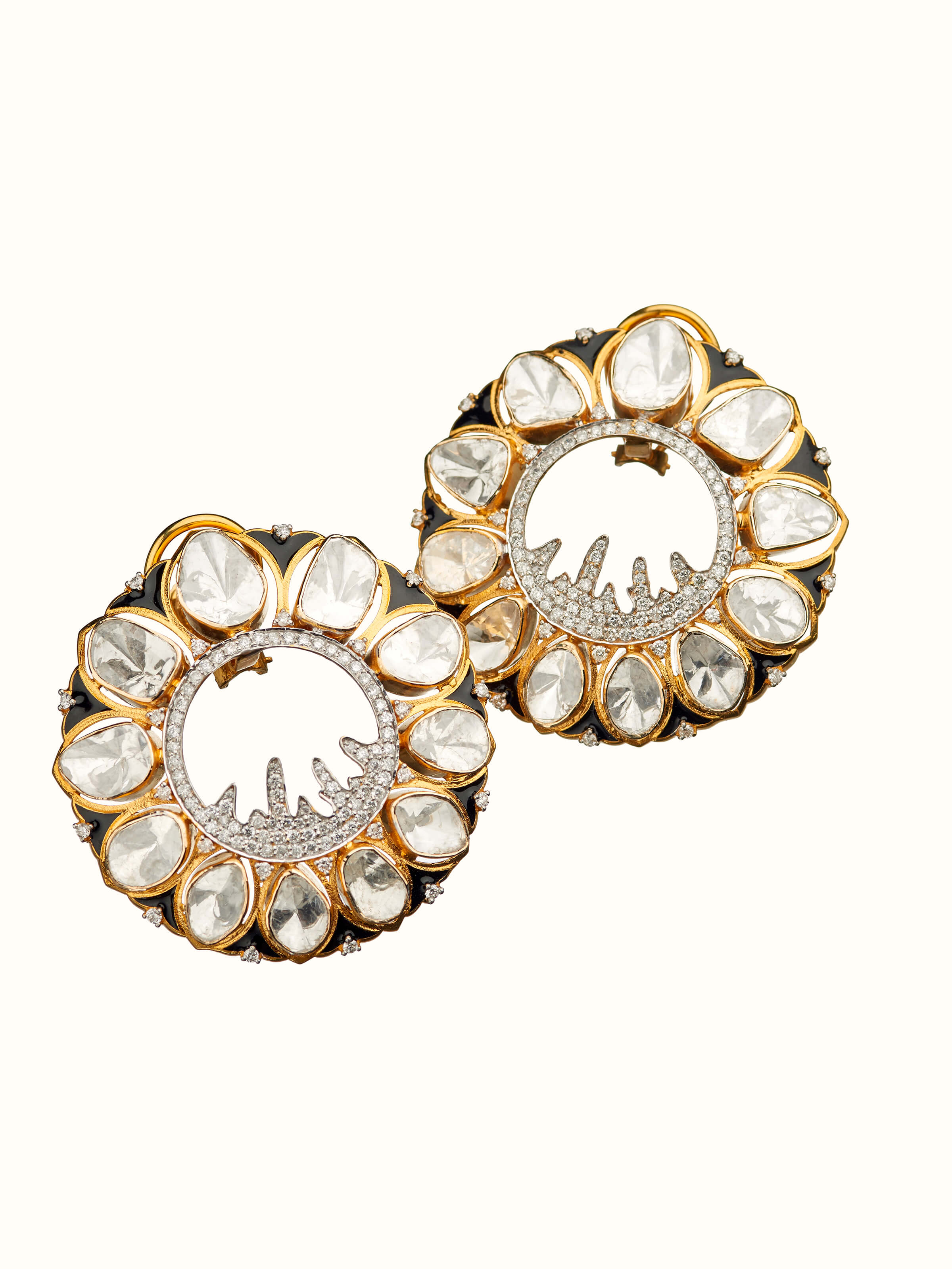 Dank Polki 14 Karat Studs