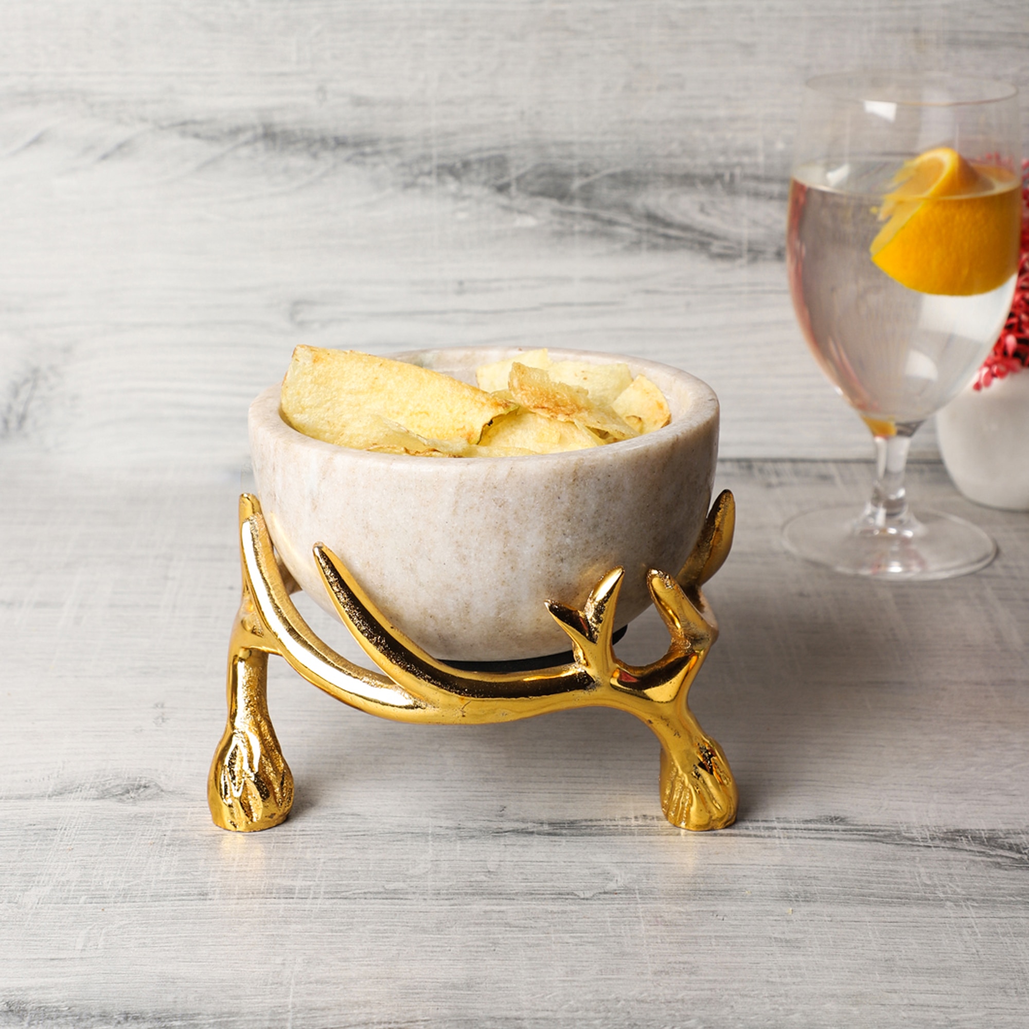Opulent Antler Marble Centerpiece