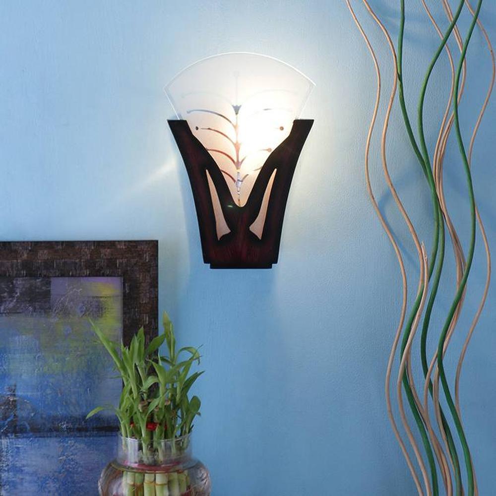 Quenna Brown Glass Wall Light