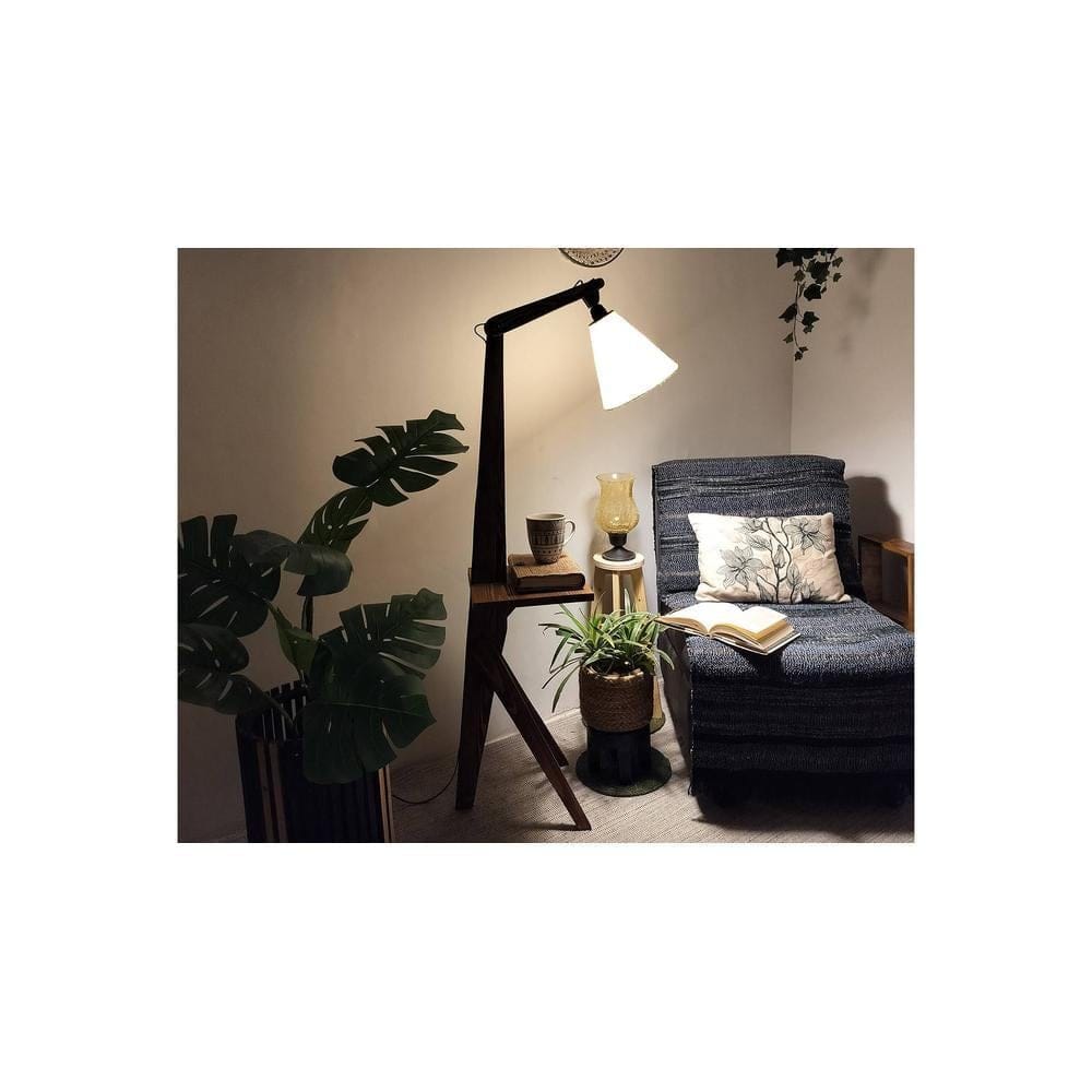 Hubert Beige Jute Floor Lamp with Beige Jute Base