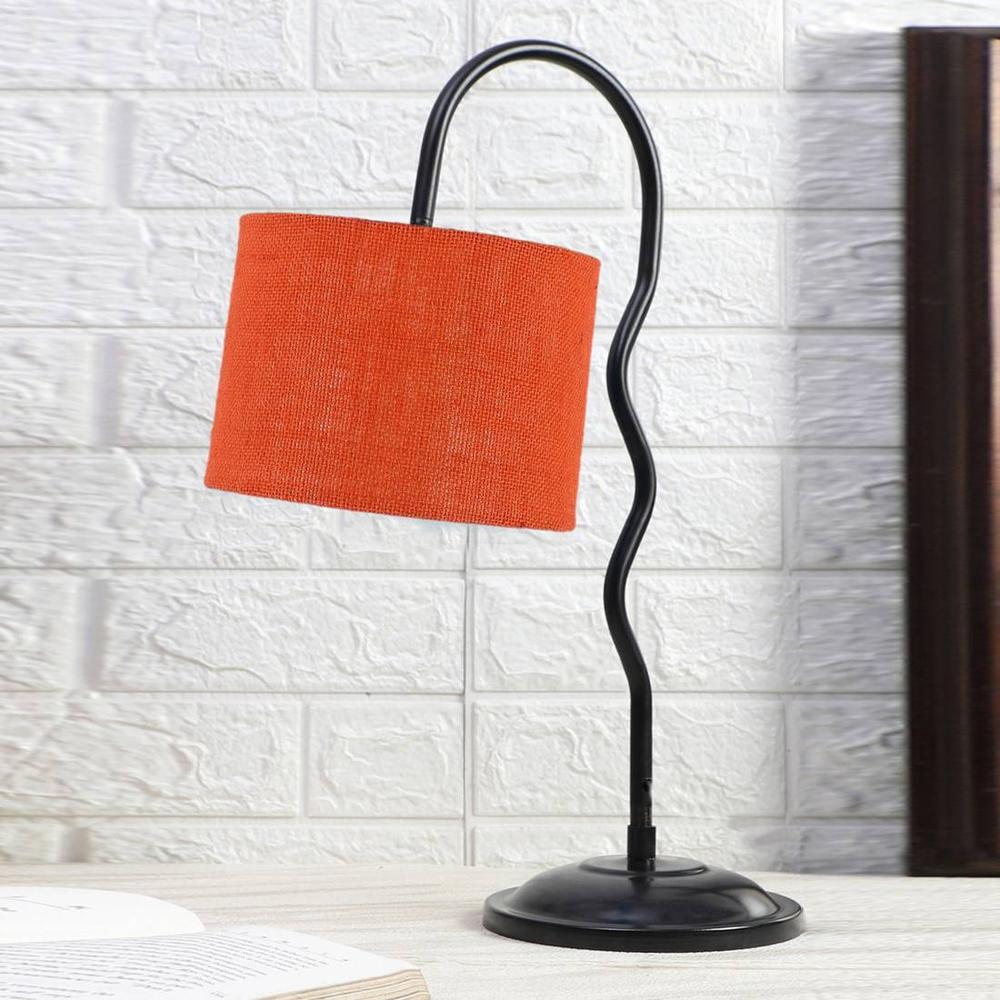 Orange Jute Zig Zag Curvy table lamp with Iron Base(SP41)
