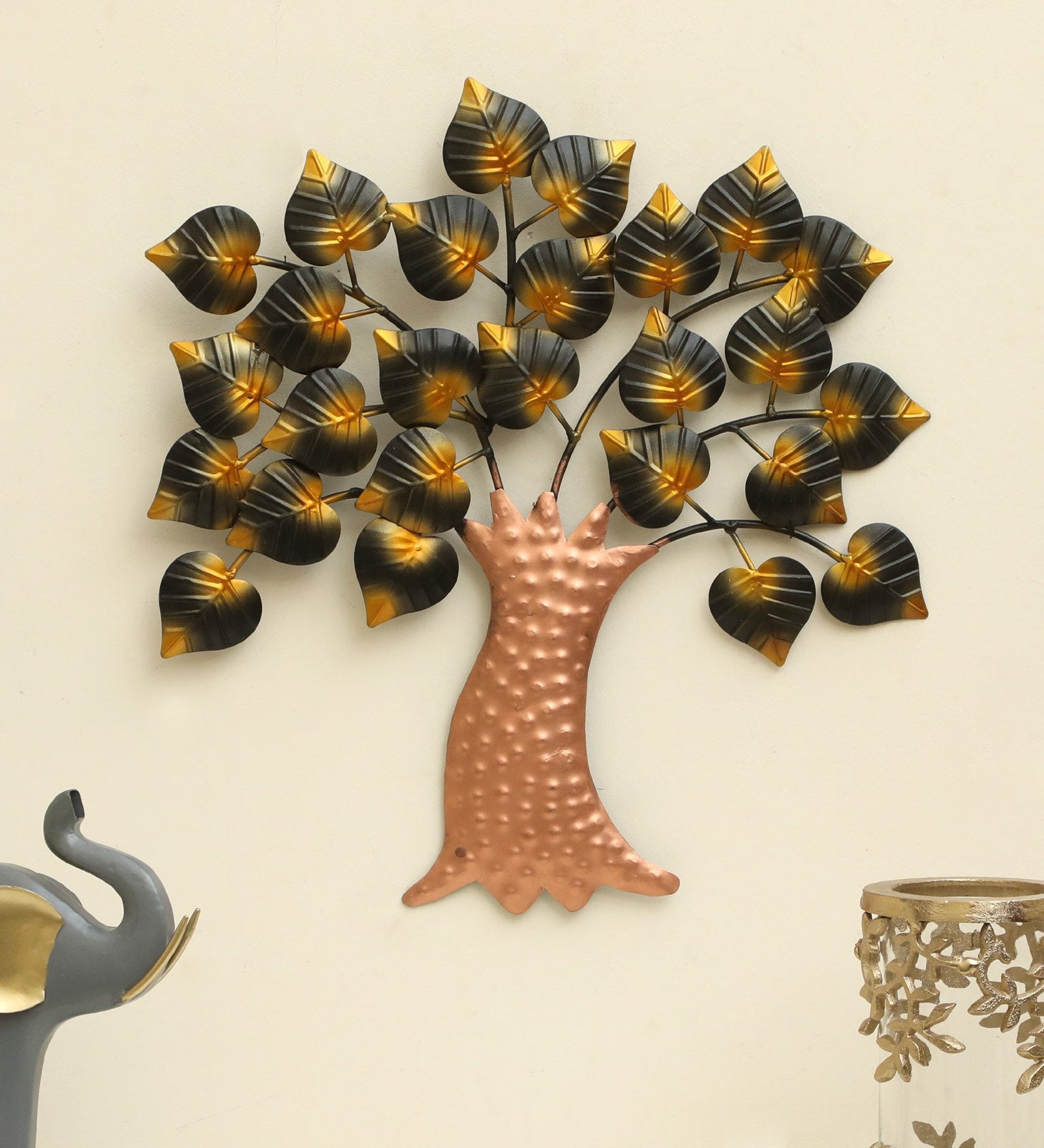 Anju Abstract Metal Wall Decor in Multicolor Set of 1 - Vedas Exports