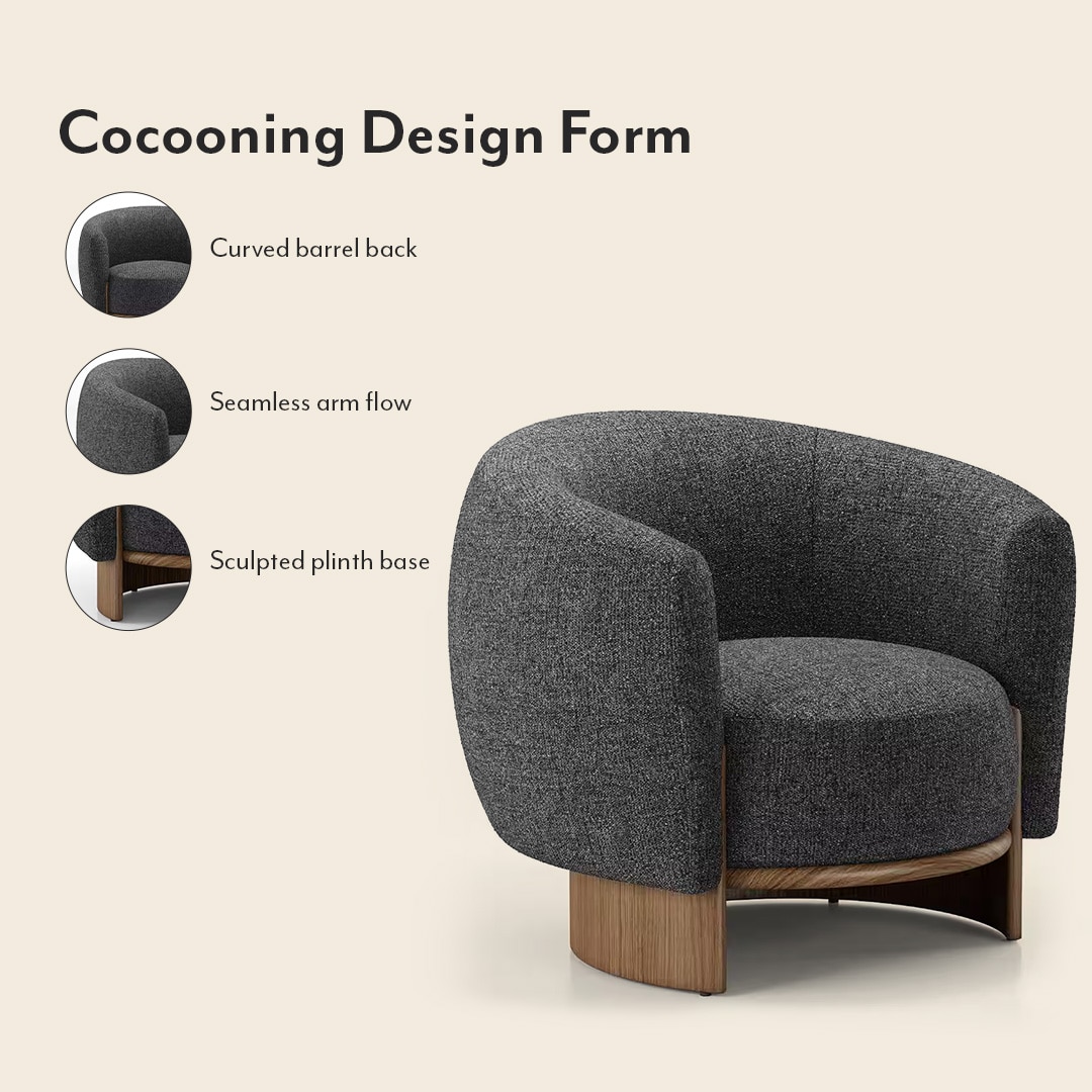 Eclipse Lounge Chair in Charcoal Colour