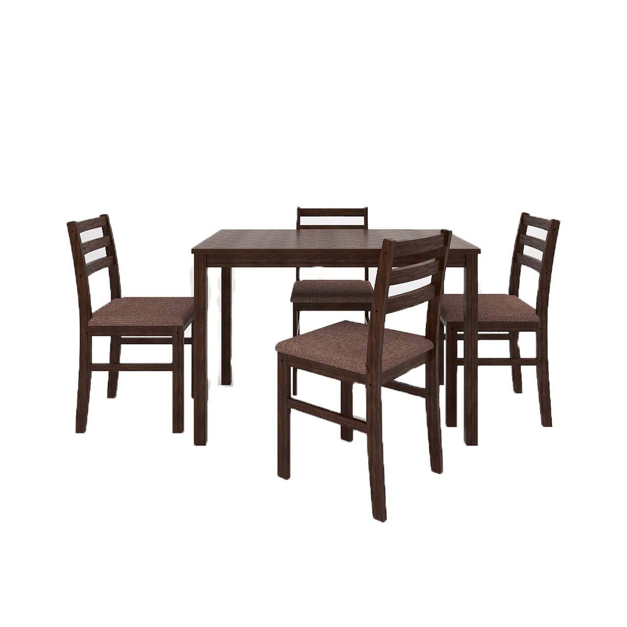 Seattle Starter Dining Set 1+4 (Rubberwood, Dark Cappuccino Finish)