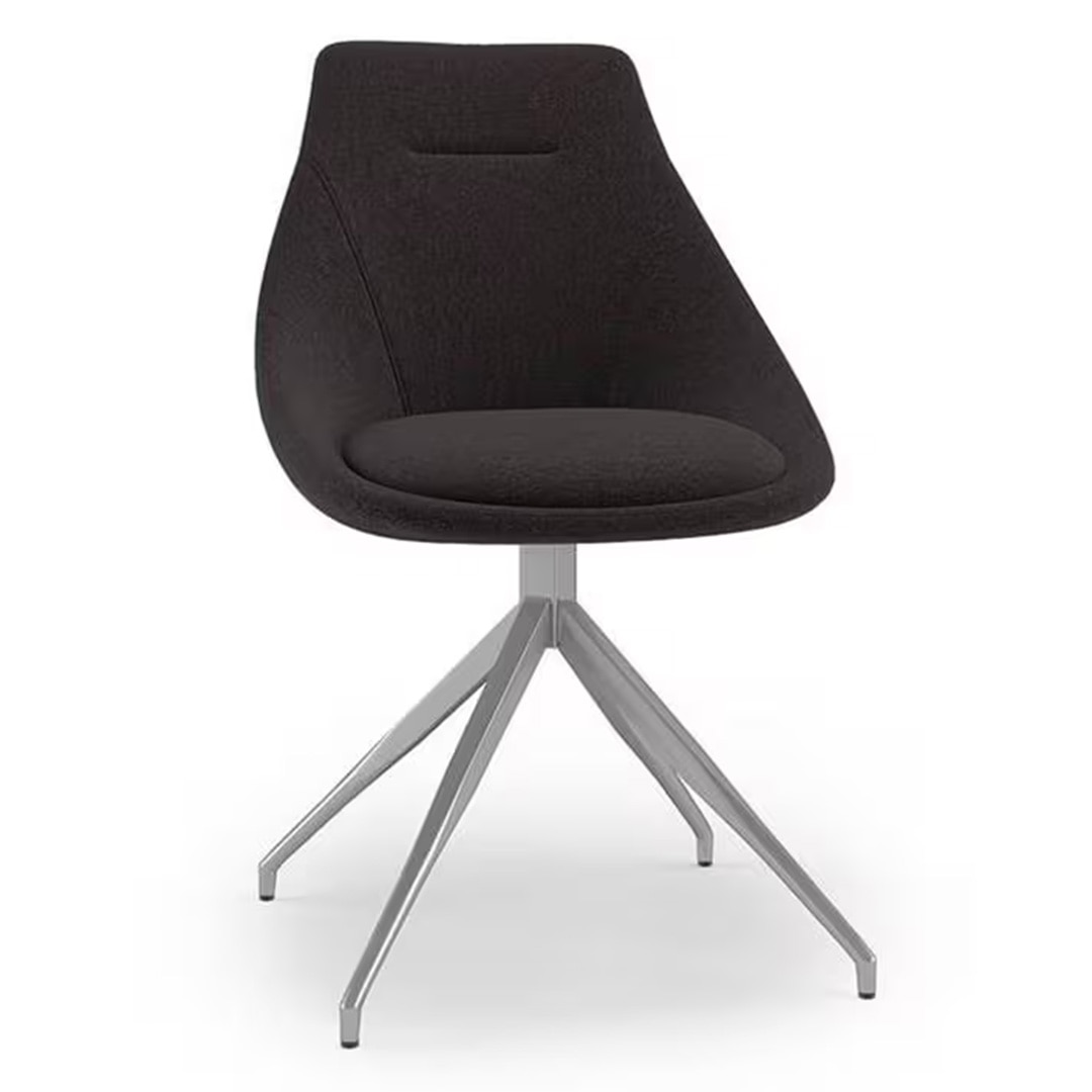 Doris Fabric Accent Chair in Dark Grey Colour