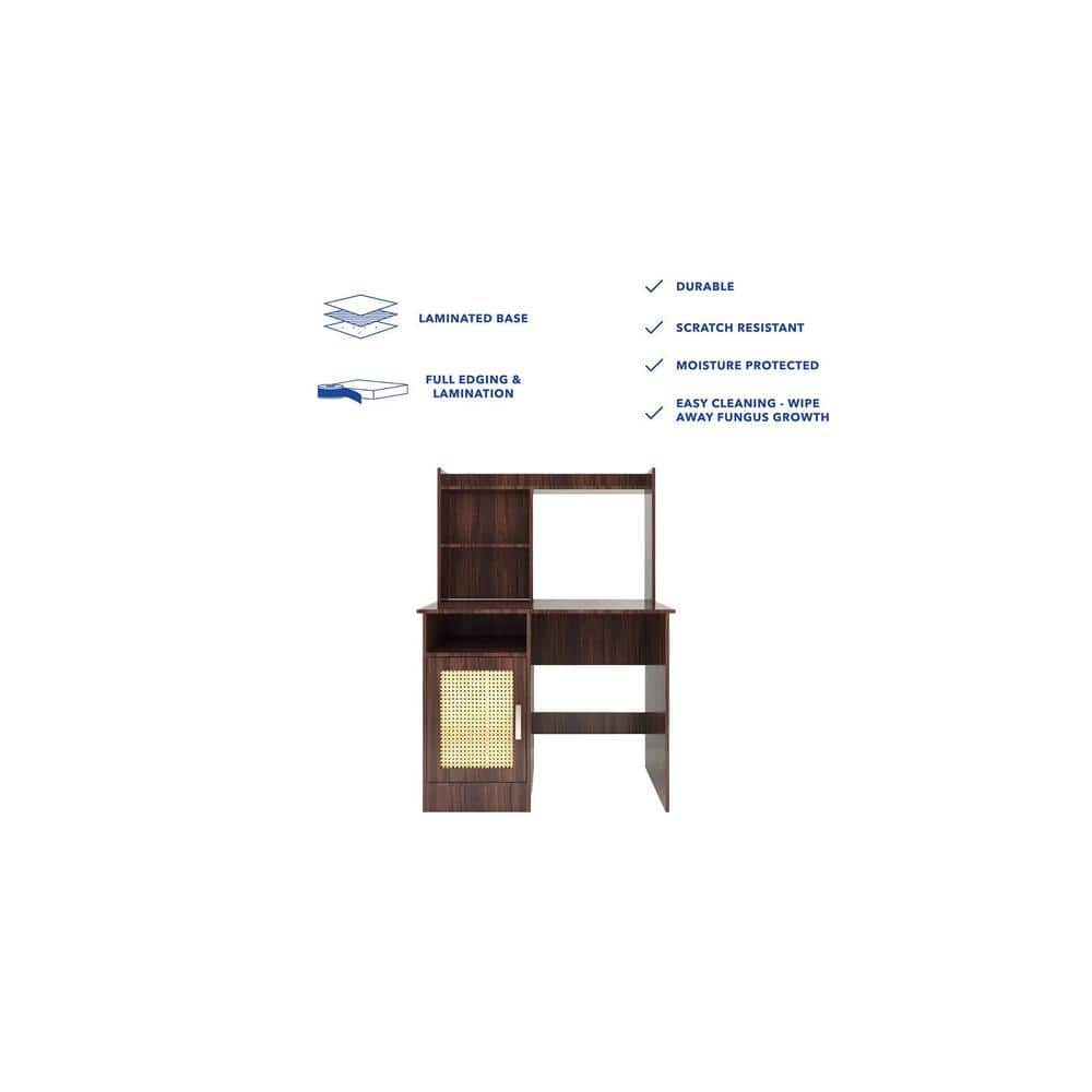 Sayoko Study Table (Rattan Door)