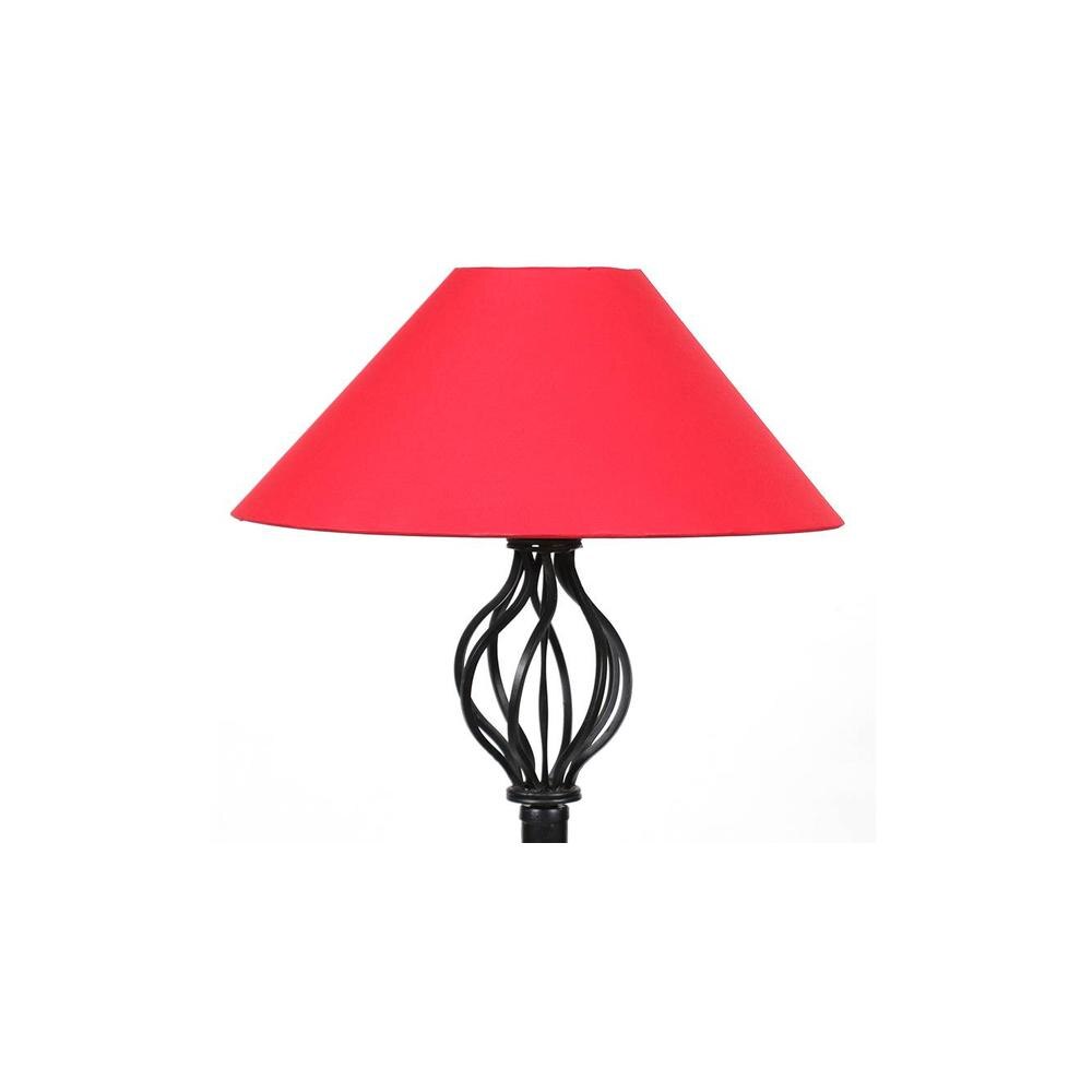 Izzie Black Cotton Shade Floor Lamp