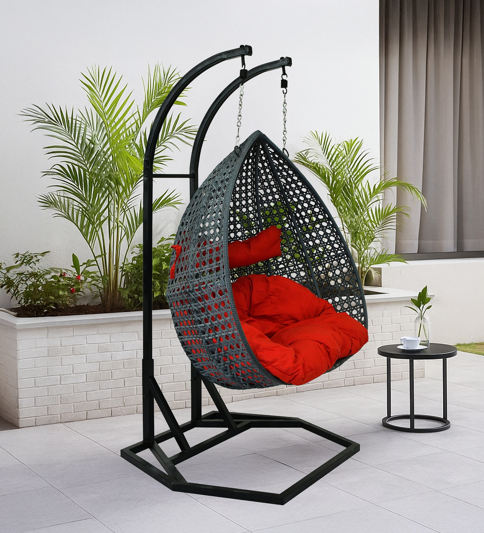Zermatt Wicker Swing In Grey Color