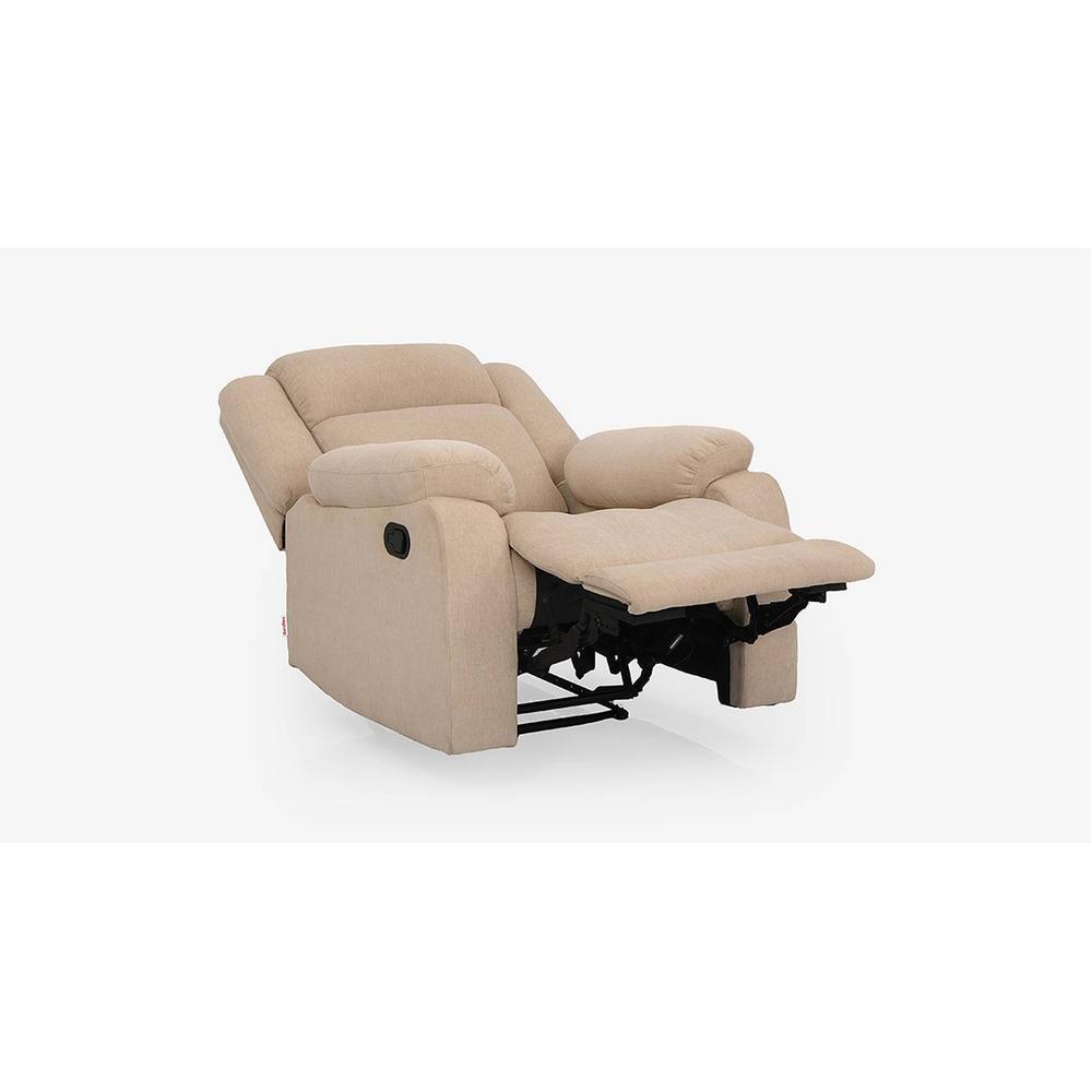 Avalon Fabric One Seater Manual Recliner in Beige Colour
