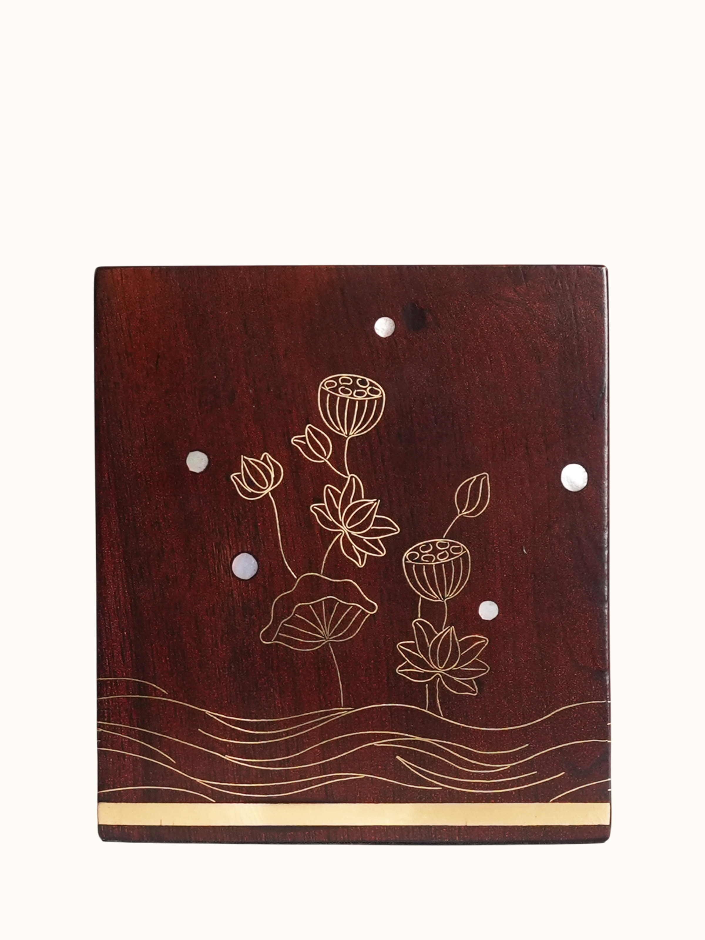 Kamal Tarkashi Teak Wood Tooth Brush Holder