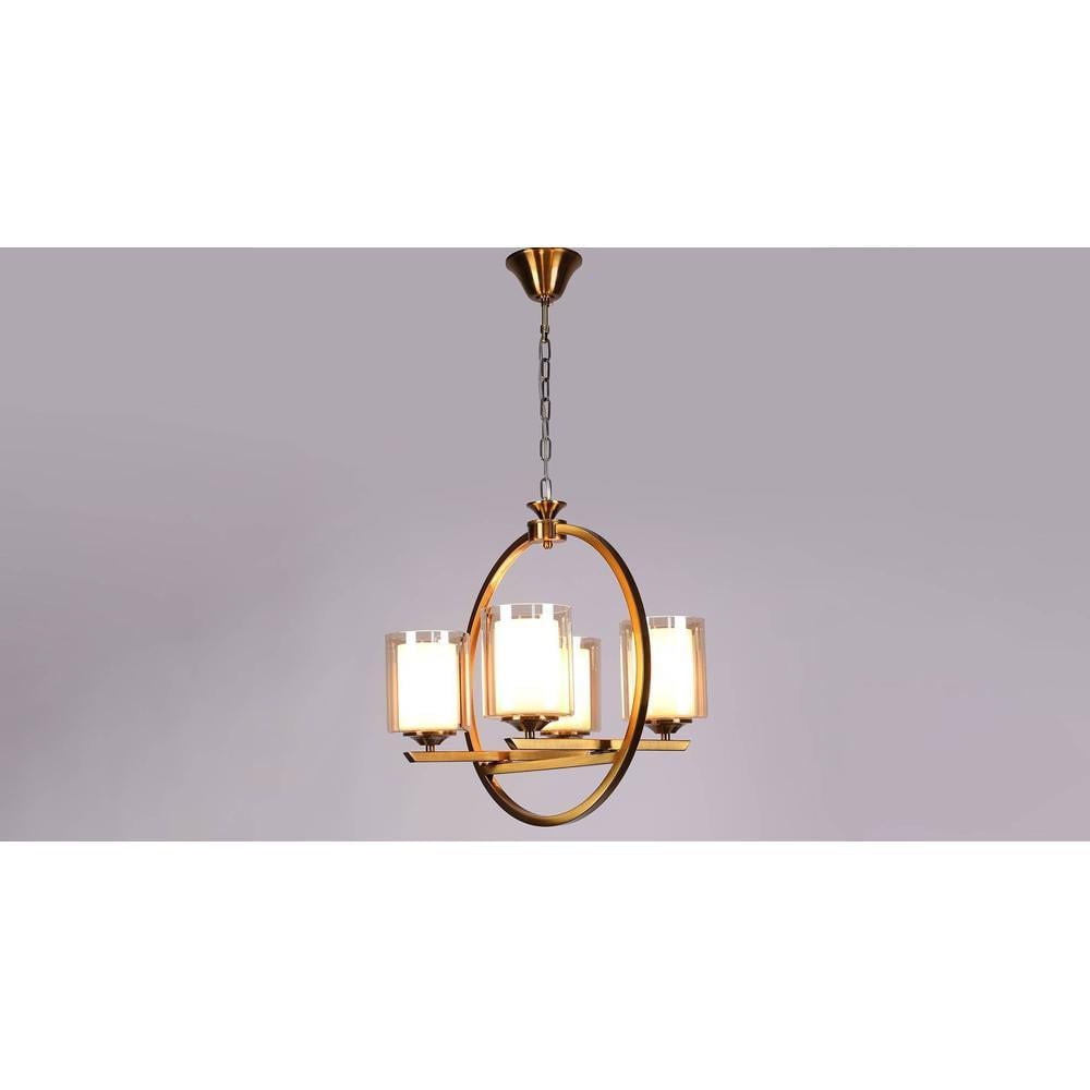 Masakee Four Light Brass Finish Contemporary Chandelier