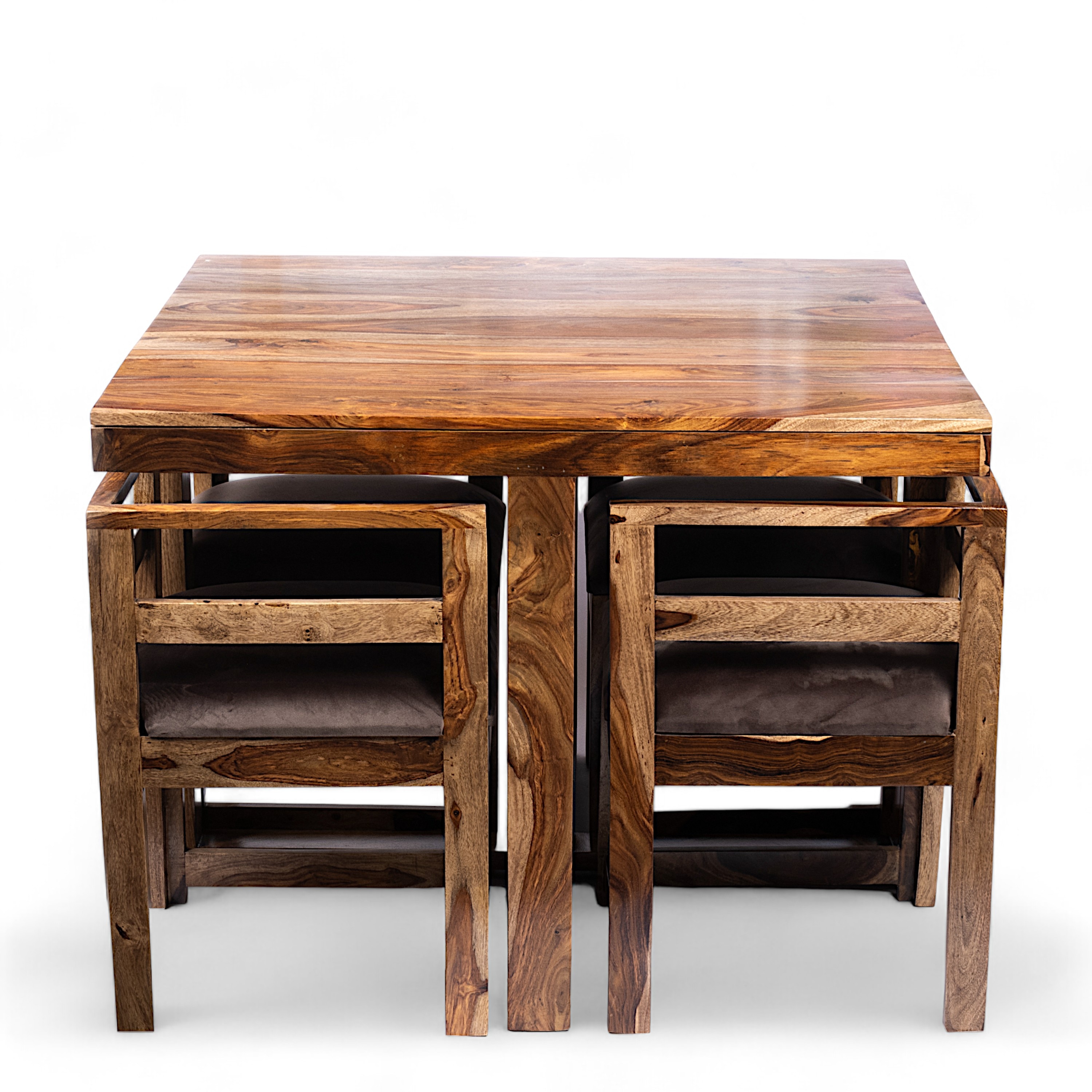 Kingston Sheesham Wood Accent 4 Seater Dining Table Set