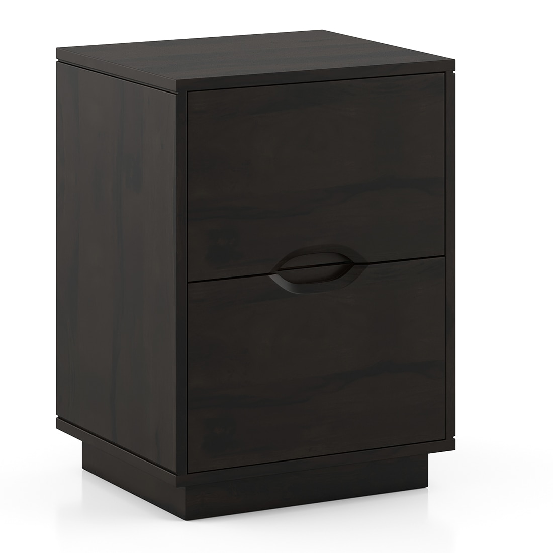 Zephyr Bedside Table in American Walnut Finish with Metal Channel