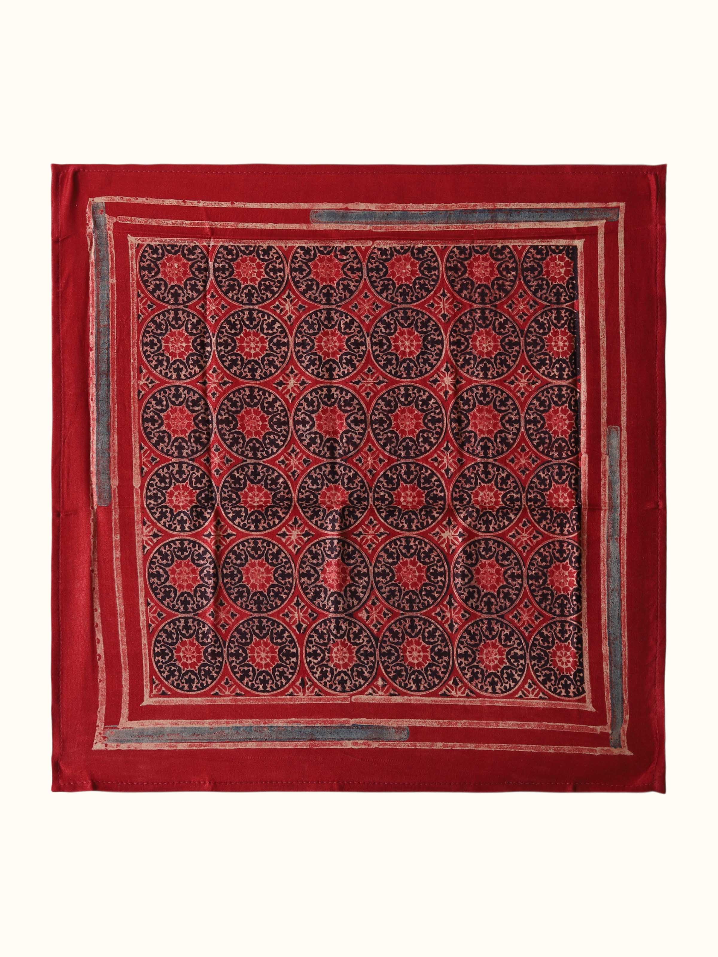 Assorted Silk Ajrakh Block Printed Pocket Squares Gift Set (3Pcs)