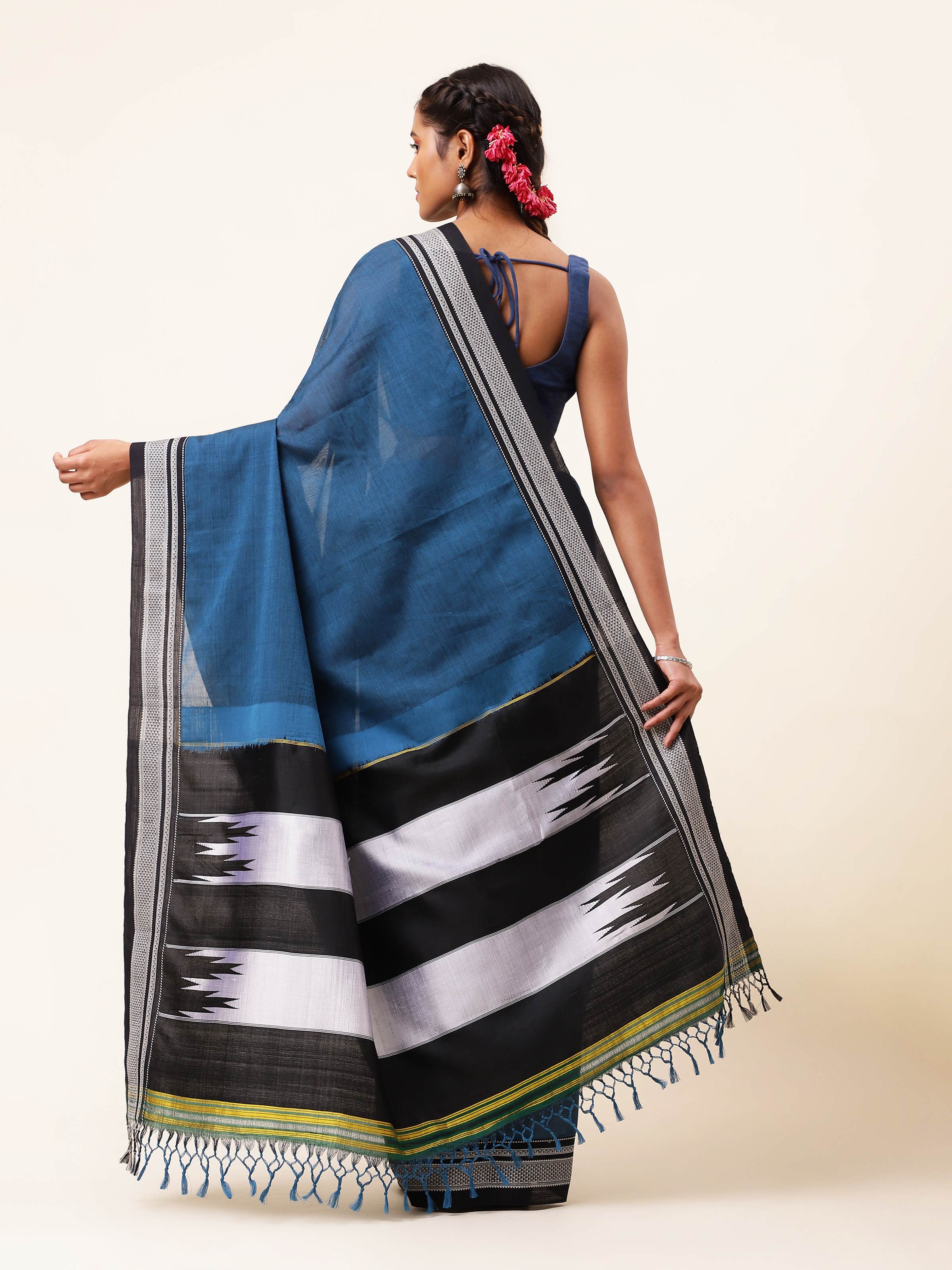 Blue Cotton & Silk Ilkal Saree