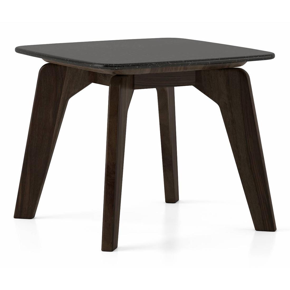 Galaxy Stone Side Table in American Walnut Finish