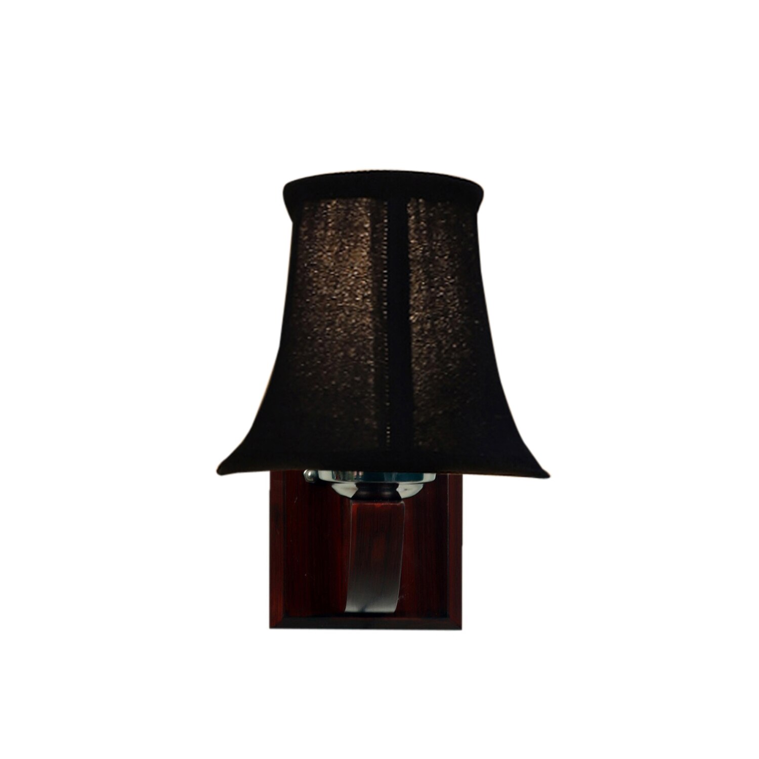 Devansh Wood Wall Mounted Lamp With Black Cotton Shade