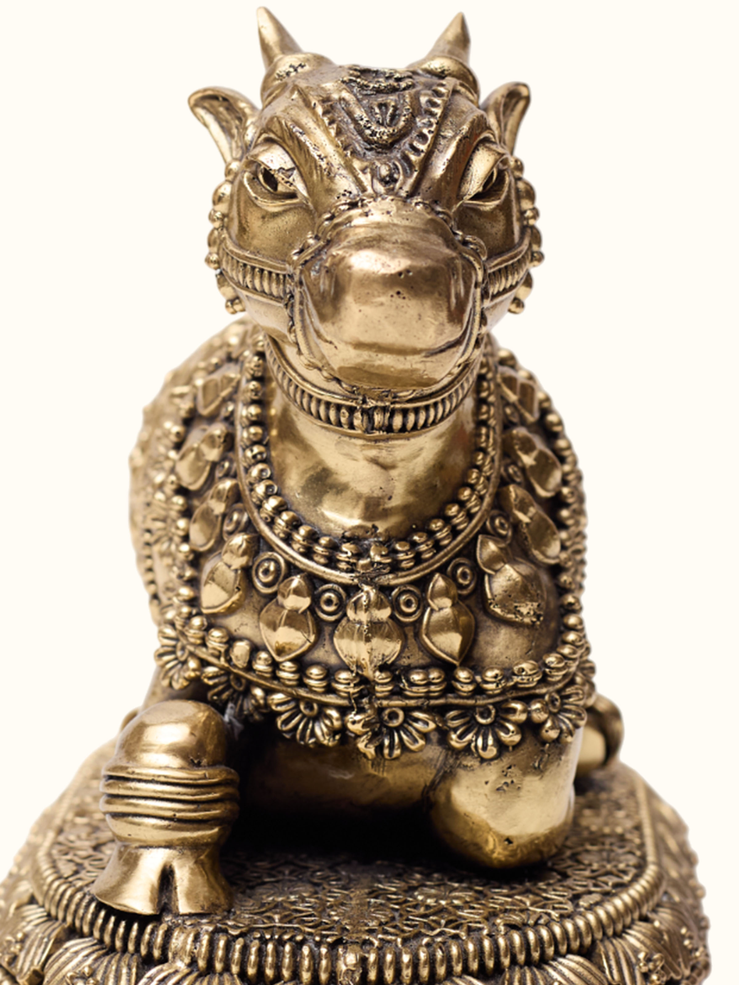 Brass Nandi Sitting Sculpture