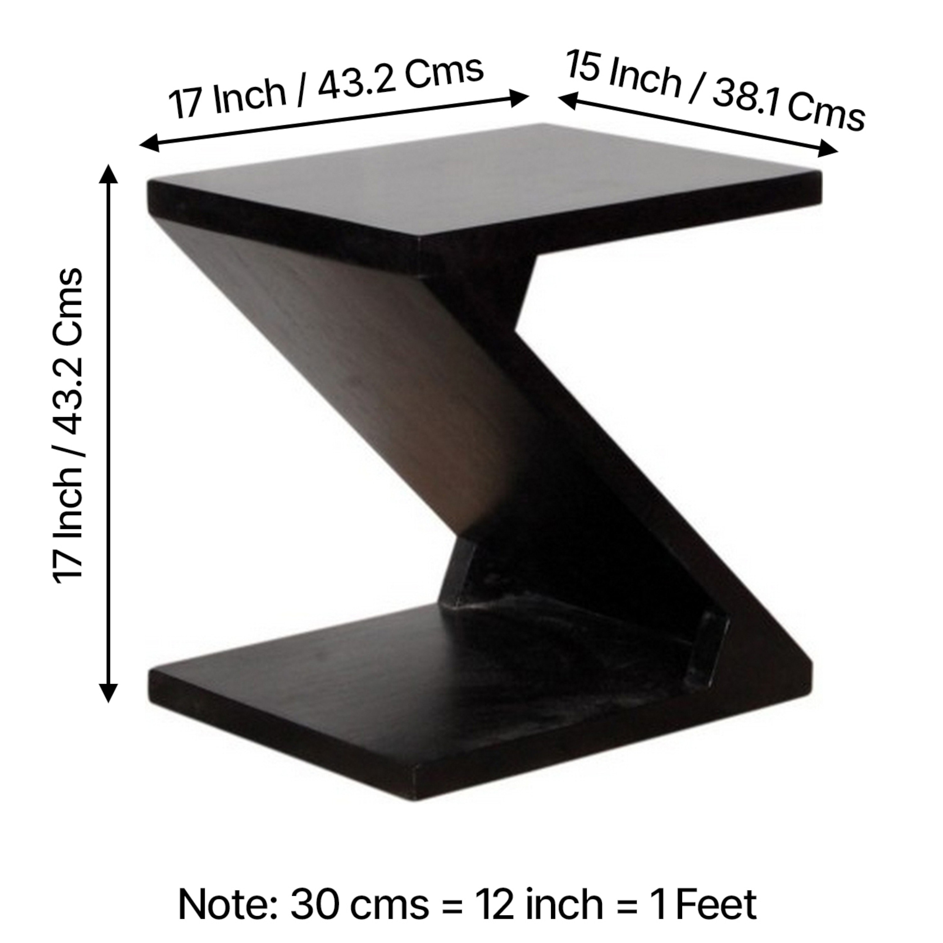 Berlin Sheesham Wood Contemporary Rectangle End Table Side Table In Extra Dark Mahagony Finish