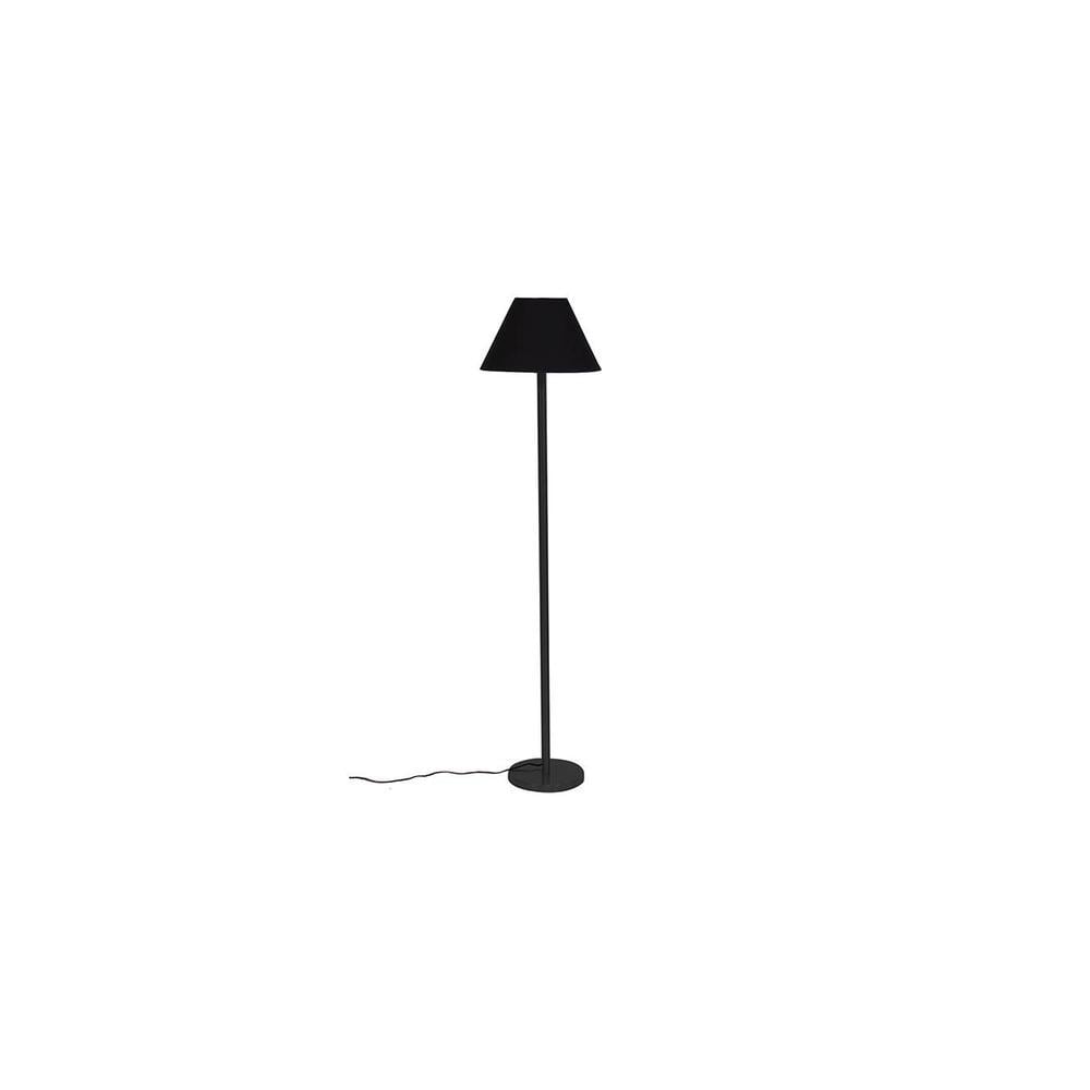 Vihaan Black Fabric Shade Floor Lamp with Black Iron Base