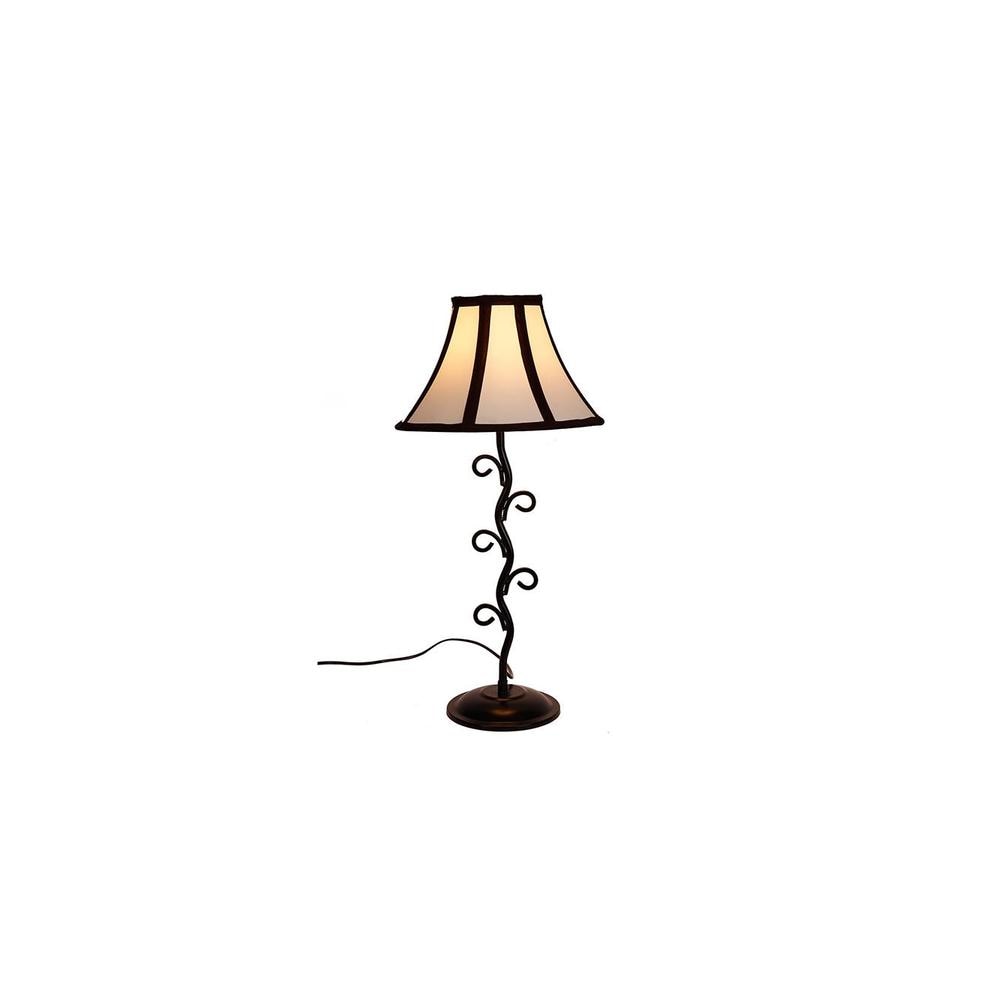 Kellen Multicolour Fabric Shade Table Lamp with Black Iron Base