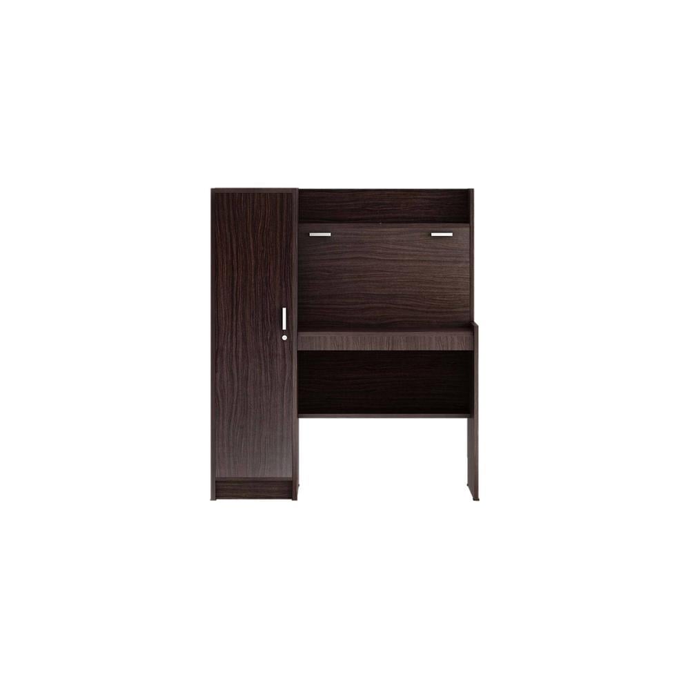 Nakamura Study Table with Cabinet in Dark Brown Finish