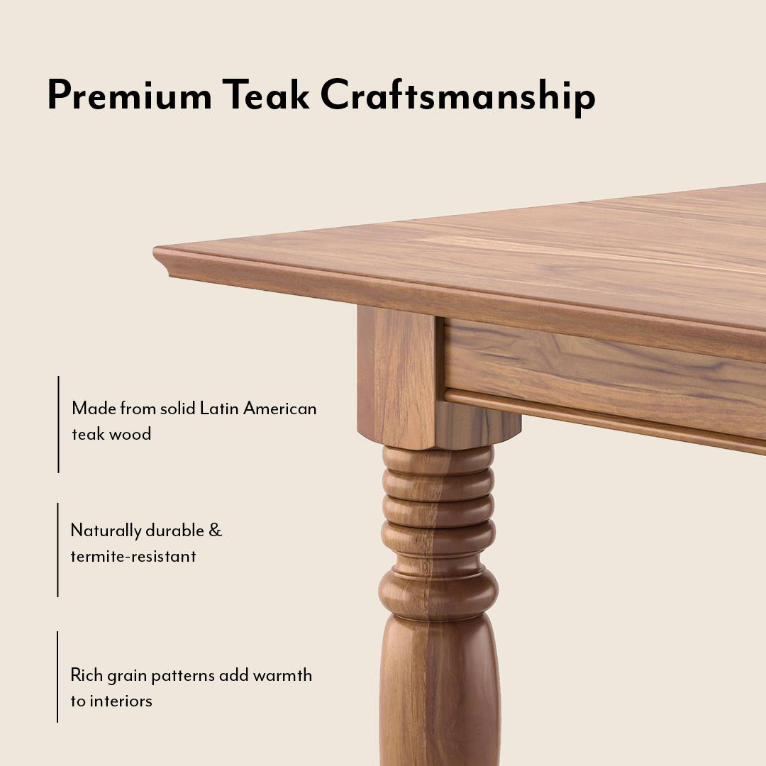 Tuscany 6 Seater Dining Table In Latin American Teak Finish