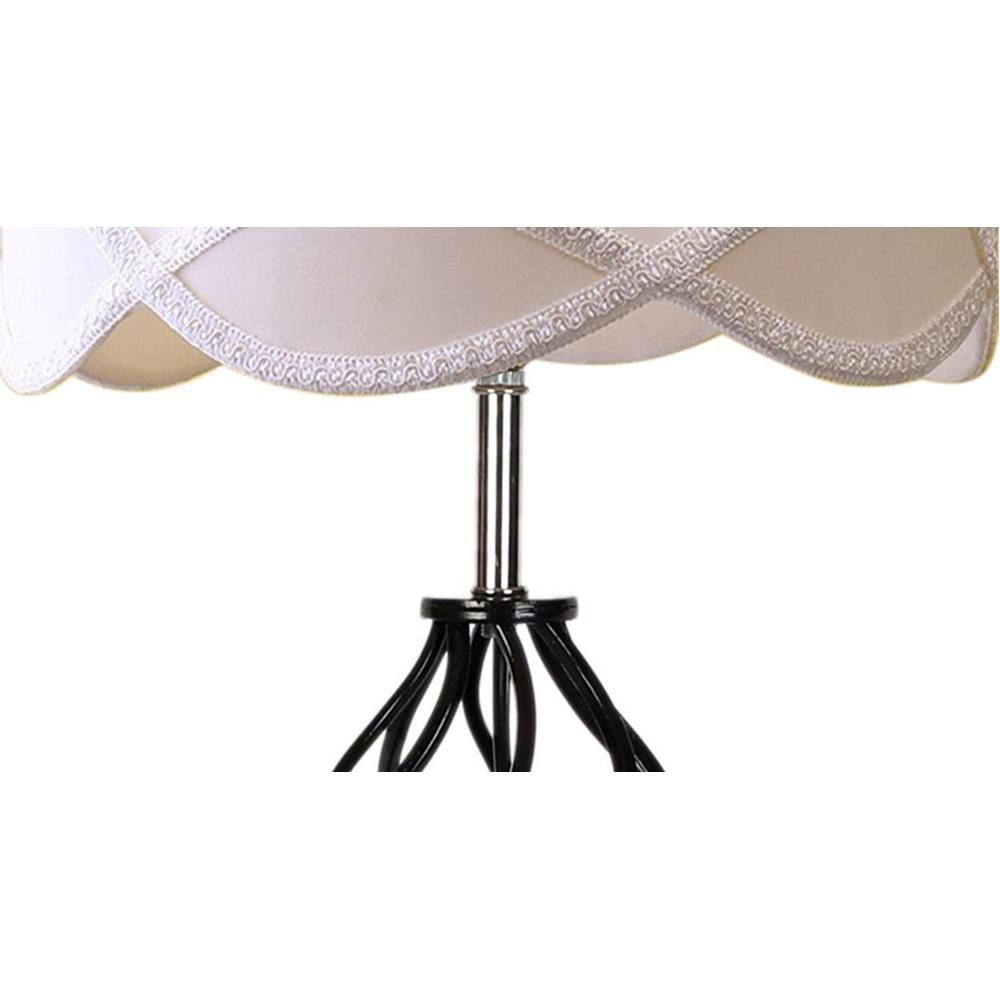 Evangeline Vintage off-white Shade Table lamp with Wood & Iron Base