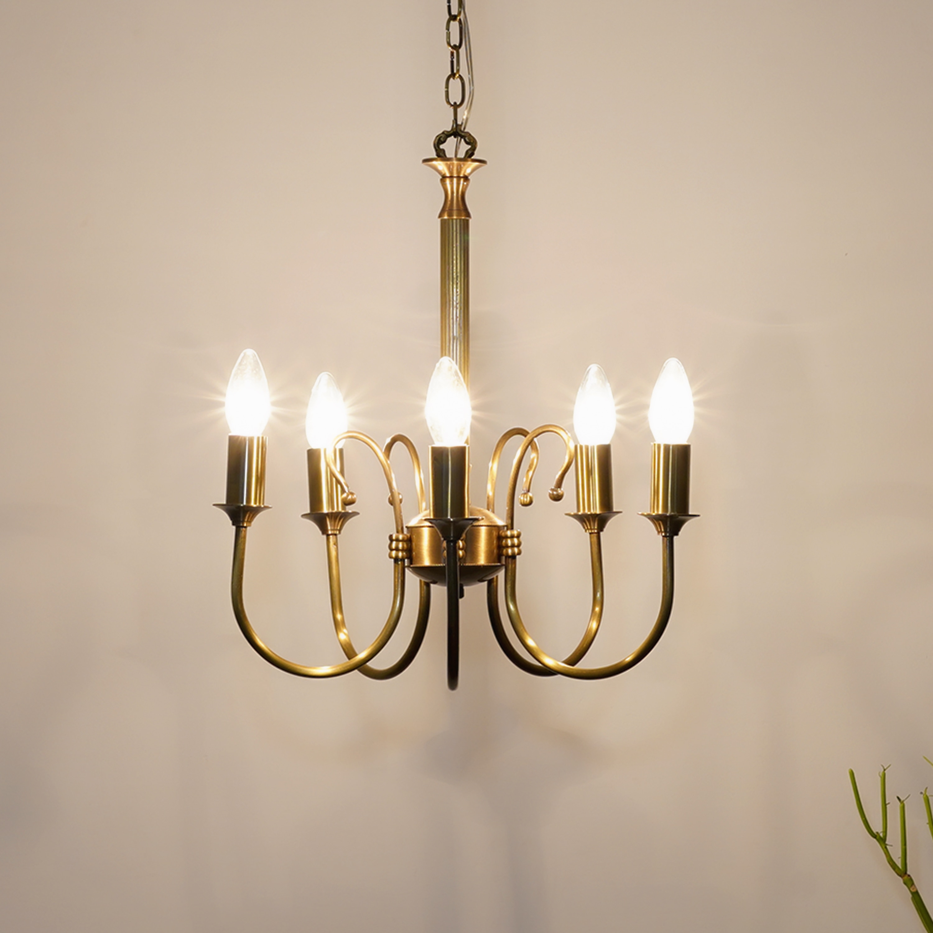 Penn 5 Light Brass Chandelier