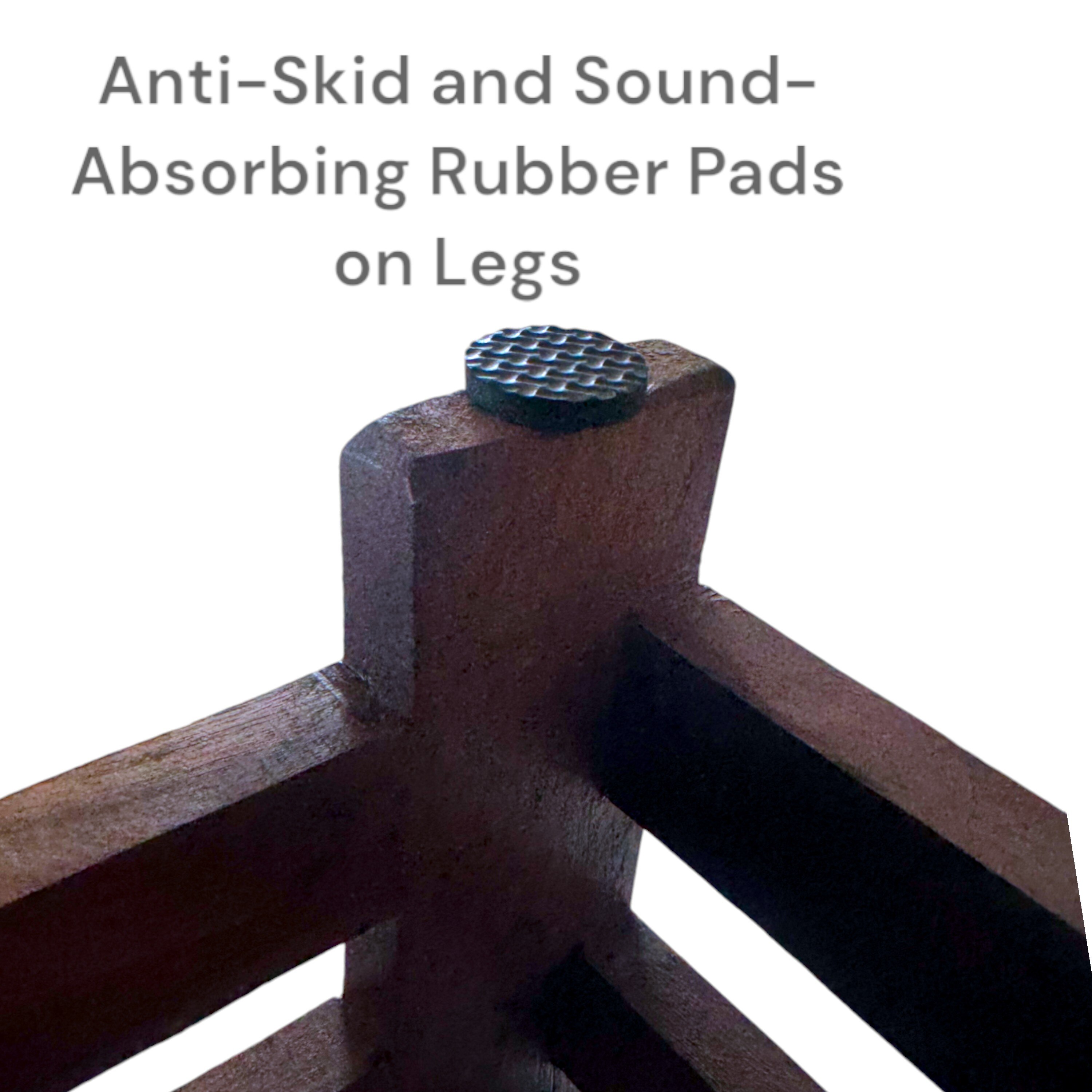 Amber Rosewood Foot Stool with Grey Velvet Cushion