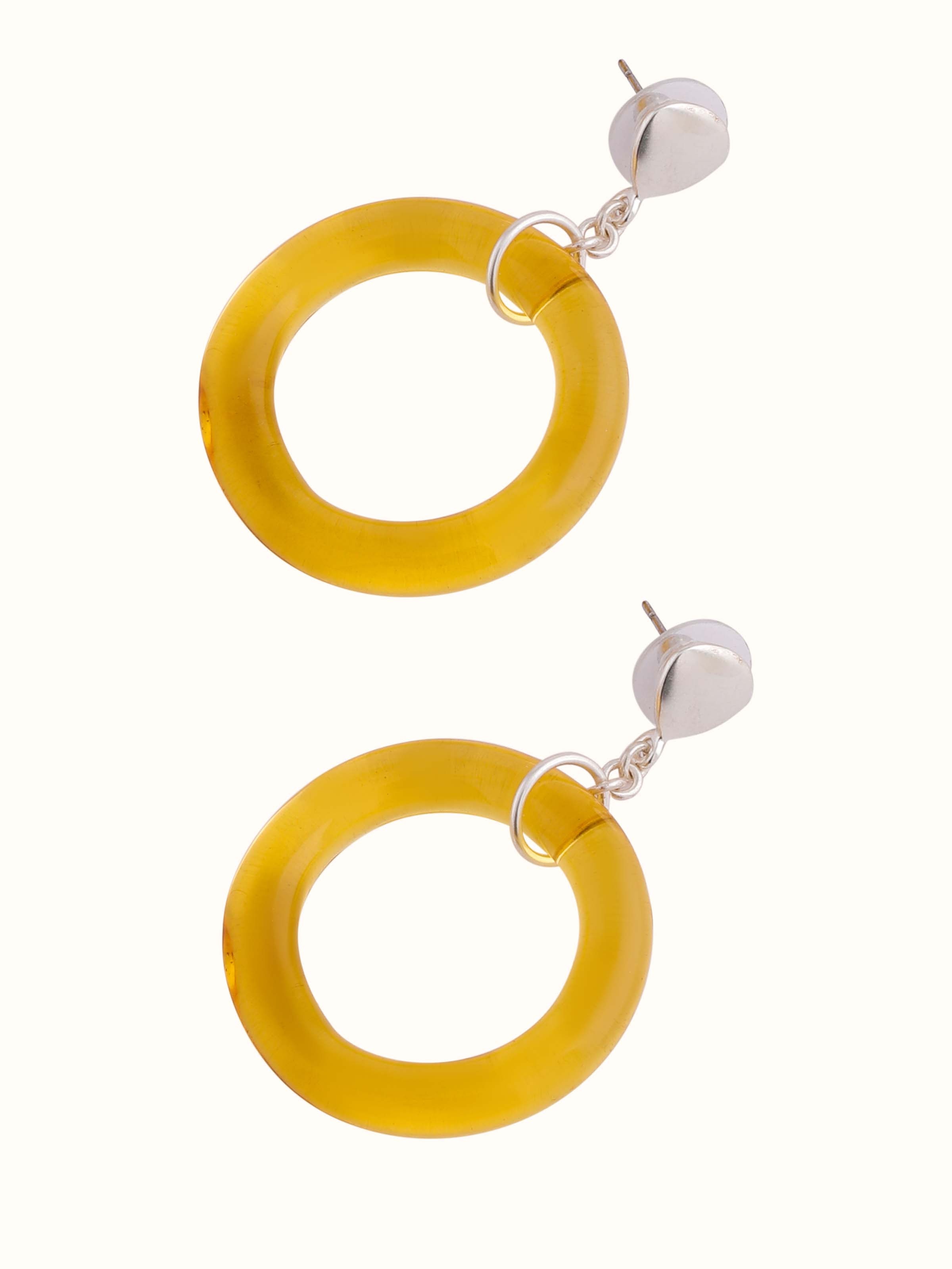 Silver Flame Glass Drop Earrings