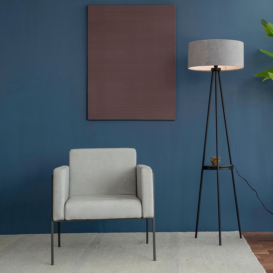 Metrix Metal Lounge Chair in Grey Colour