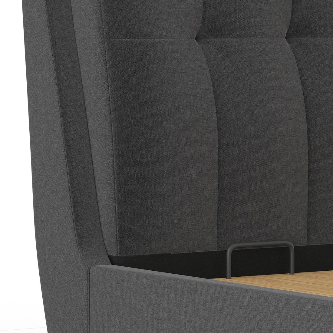 Bornholm Upholstered Storage Bed In Hydraulic (Bed Size : King, Colour : Urban Grey)