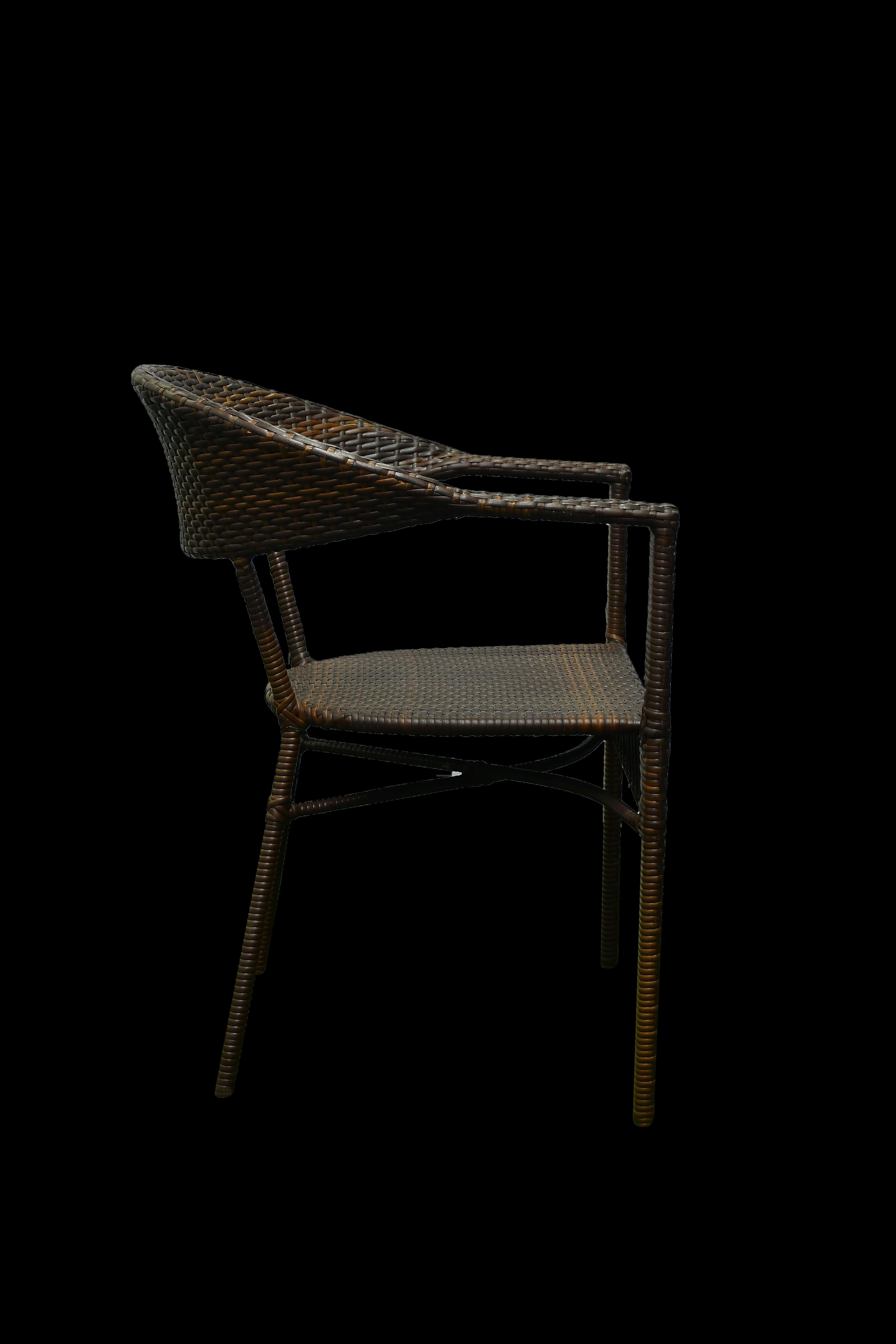 Lithgow  Wicker Table And Chair Set In  Brown Beige Dual Tone Finish